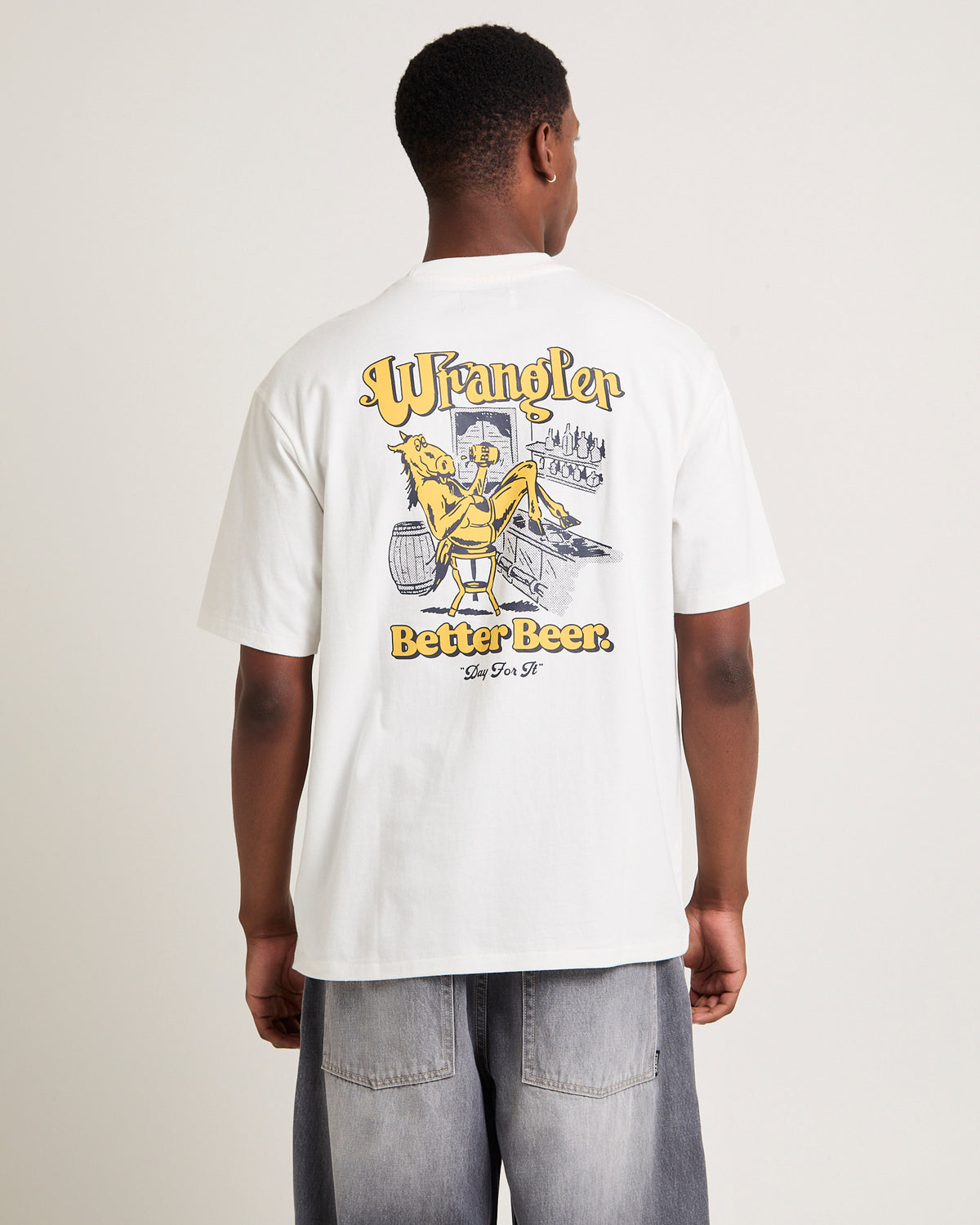 Wrangler x Better Beer Load Off Slacker T-Shirt VINTAGE WHITE