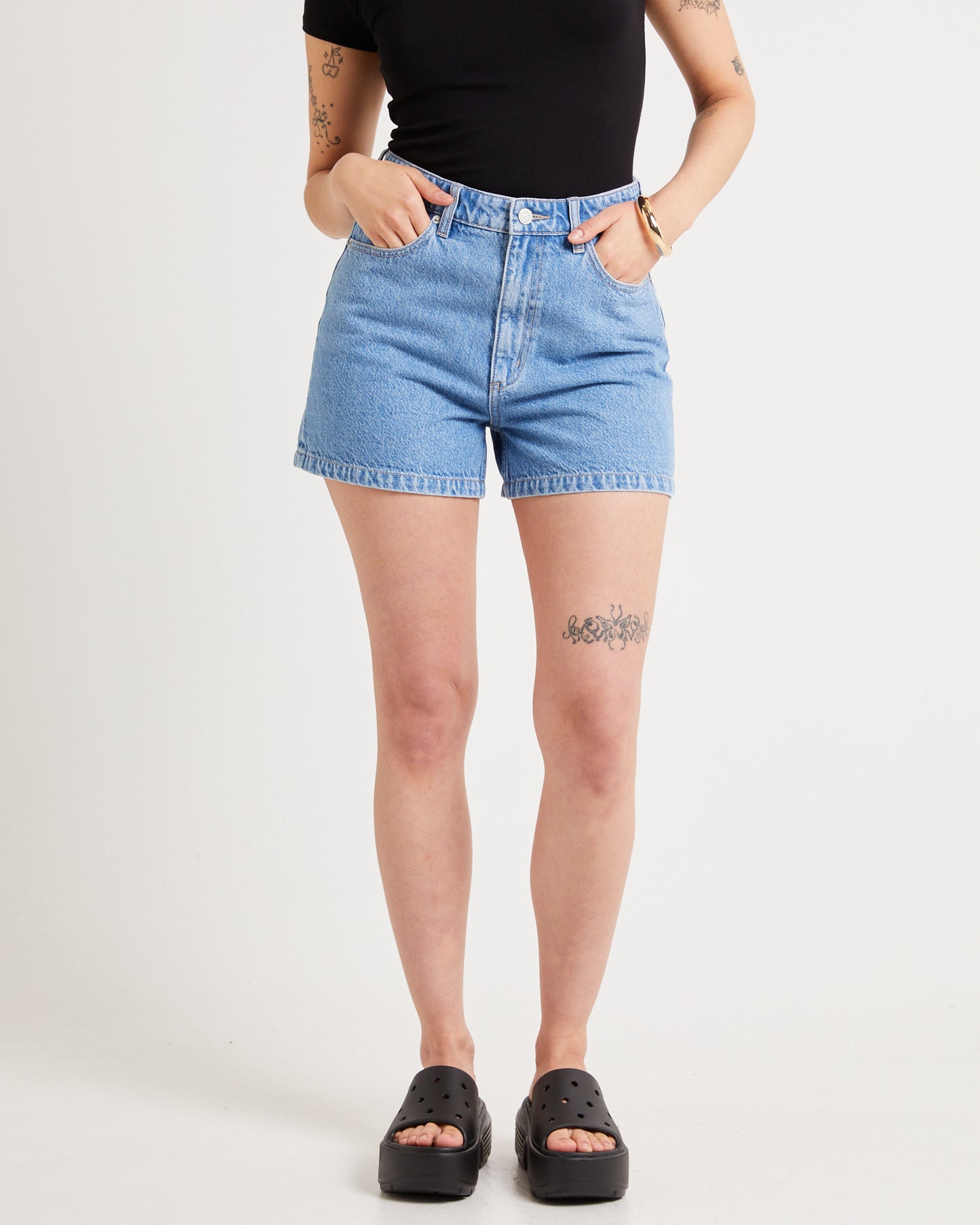 High Relaxed Denim Shorts