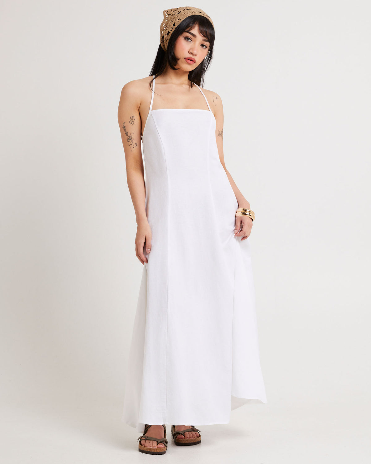Dinali Linen Dress WHITE