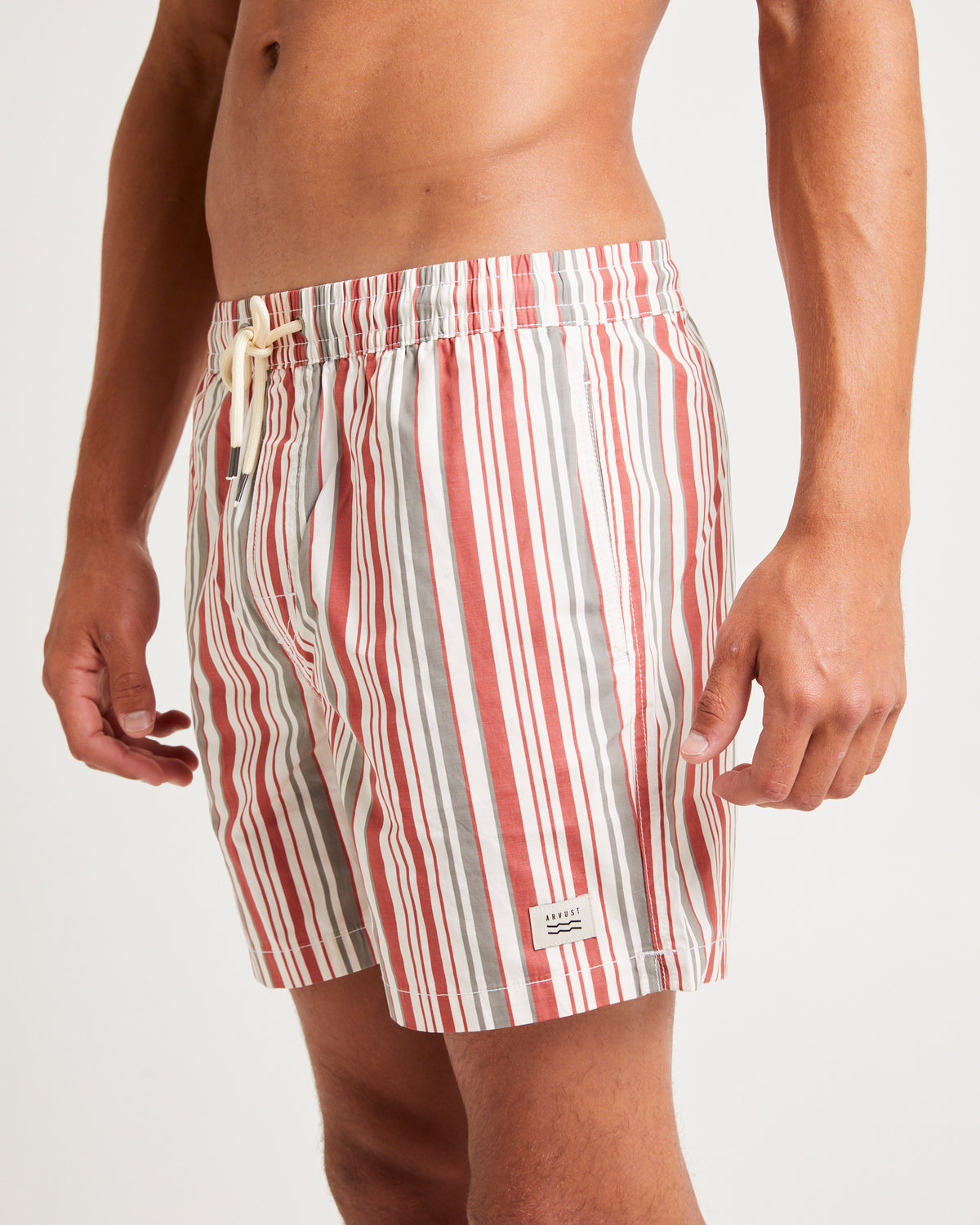 Galvin Striped Boarshorts RED