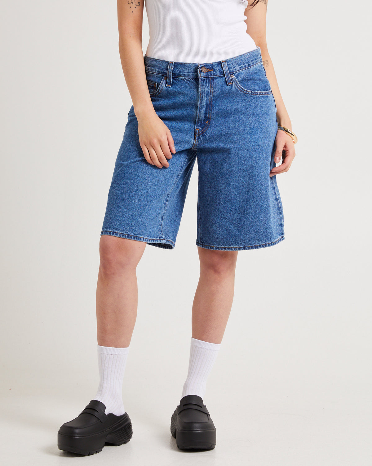 Baggy Dad Denim Jorts FOOLISH LOVE