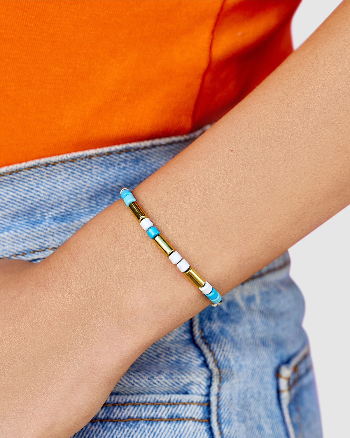 Undertow Enamel Bead Charm Bracelet NATURAL