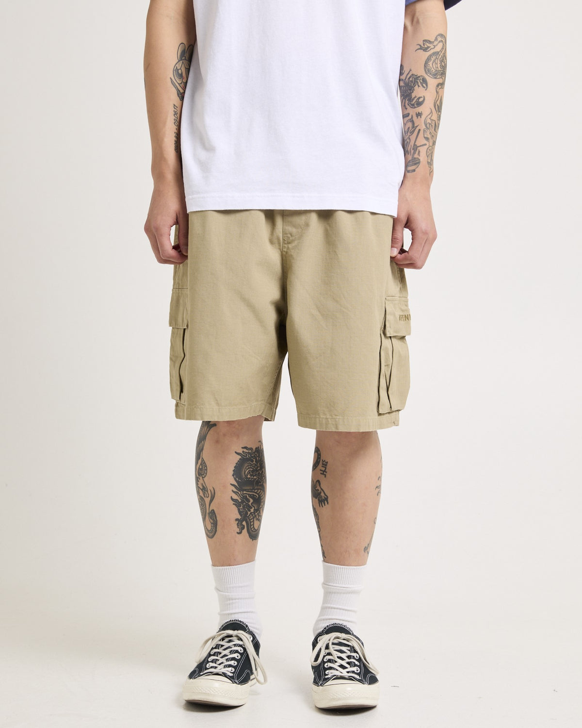 Ripped Out 98 - Oversized Cargo Short 20" Eucalyptus