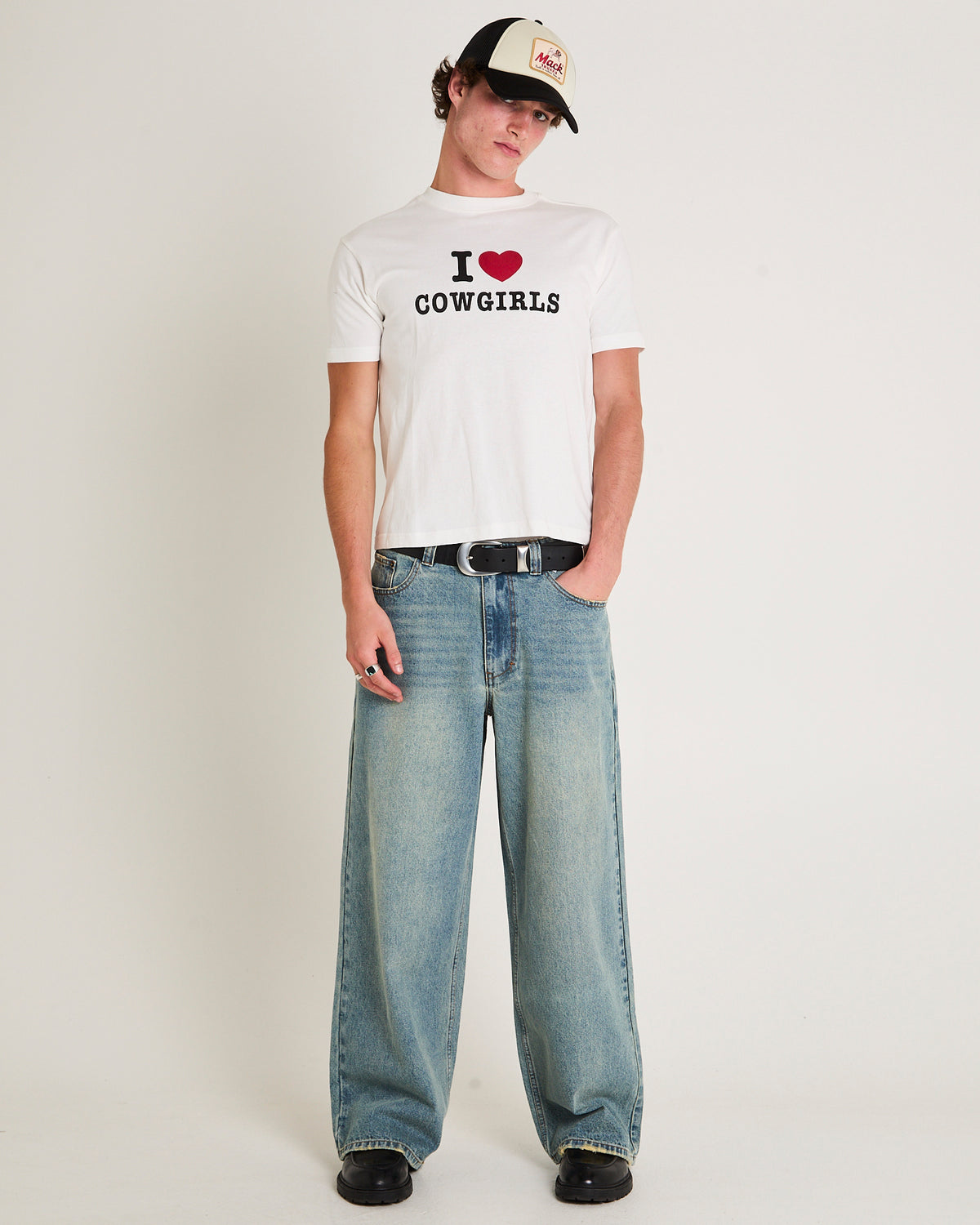 Love Life Shrunken T- Shirt VINTAGE WHITE