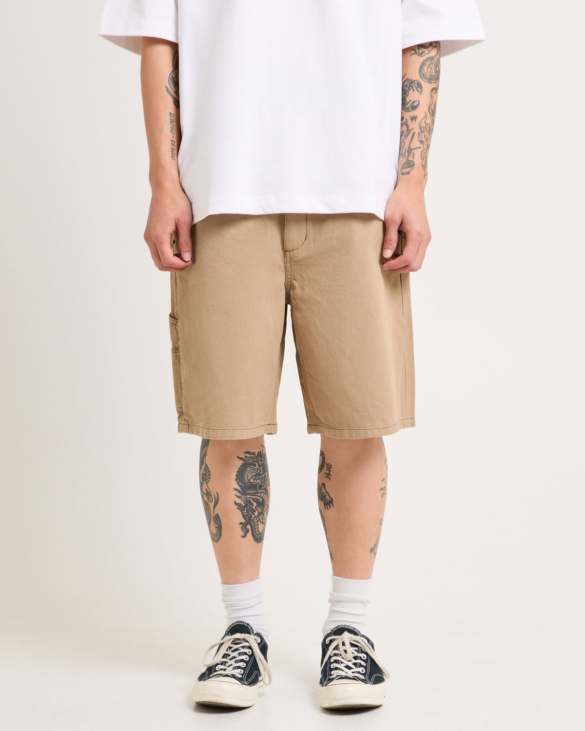 L-Five Biggie Baggy Worker Shorts SANDSTONE