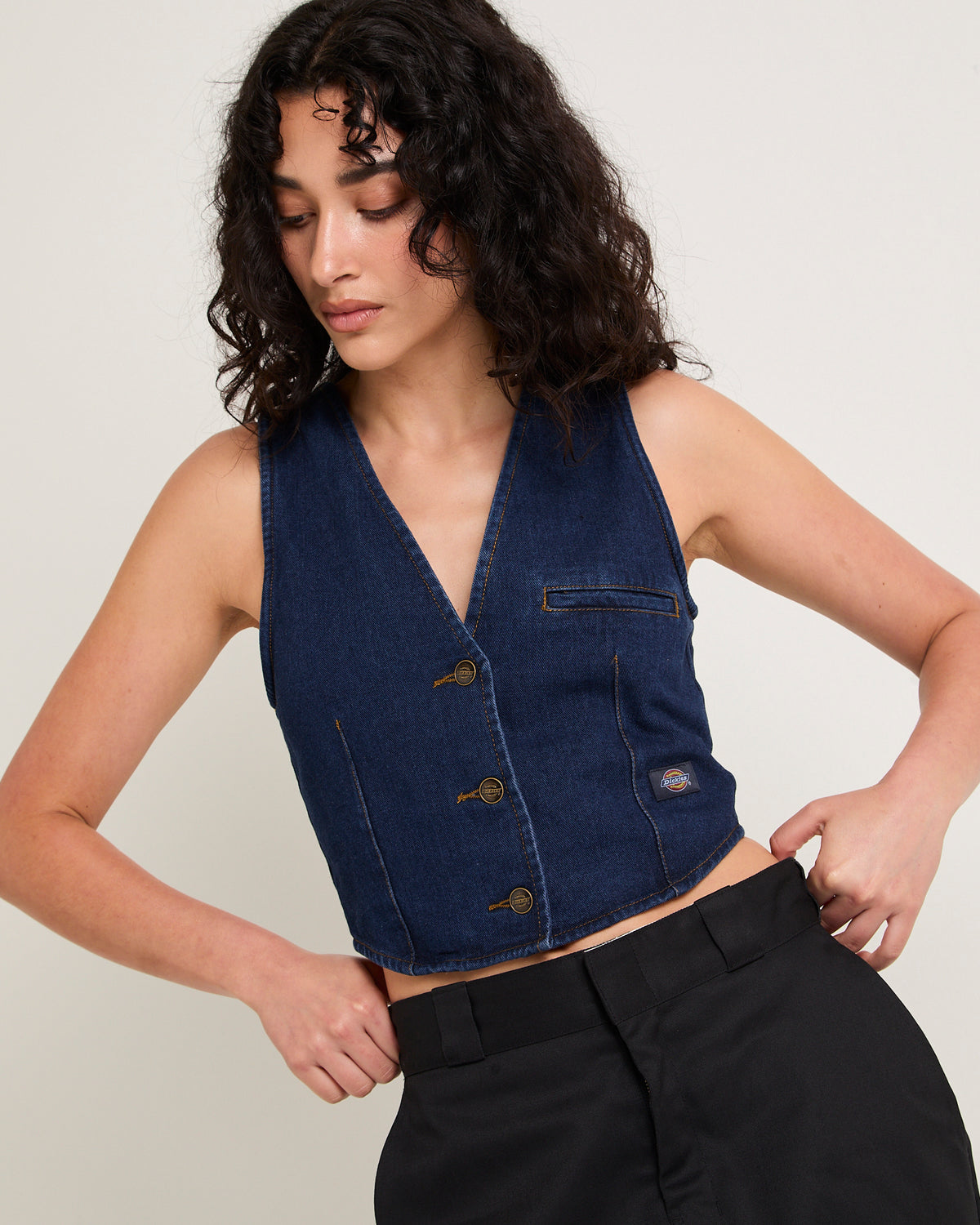 Del Rio Cropped Vest DARK INDIGO