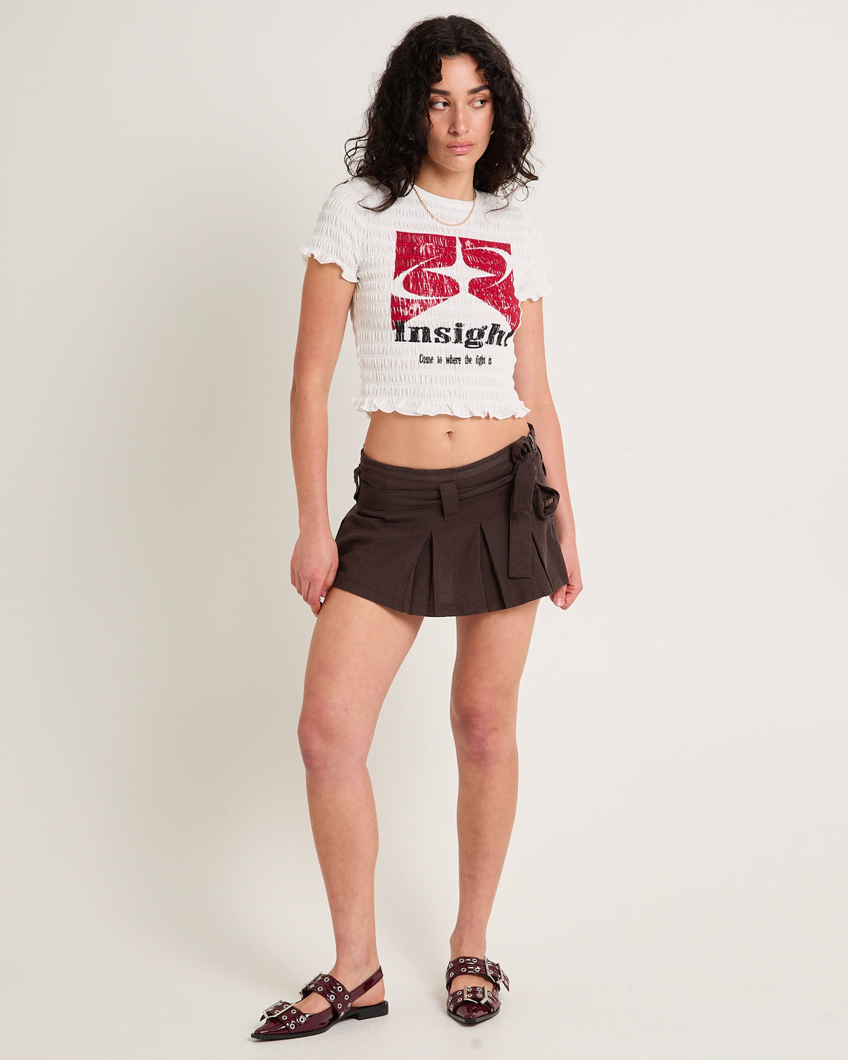 Mariola Pleated Mini Skirt CHARCOAL