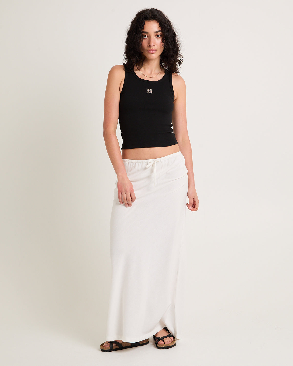Sandy Tie Front Skirt WHITE