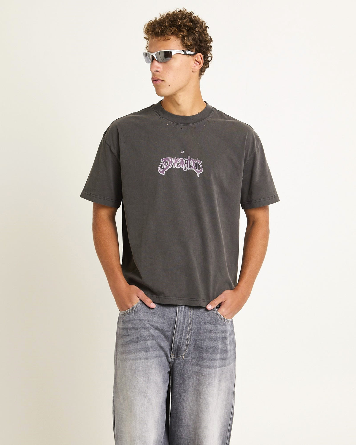 Solar Band Cropped T-Shirt VINTAGE BLACK