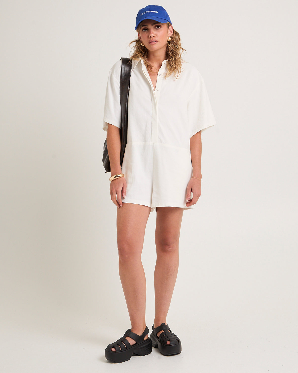 Miles Boxy Playsuit WHITE