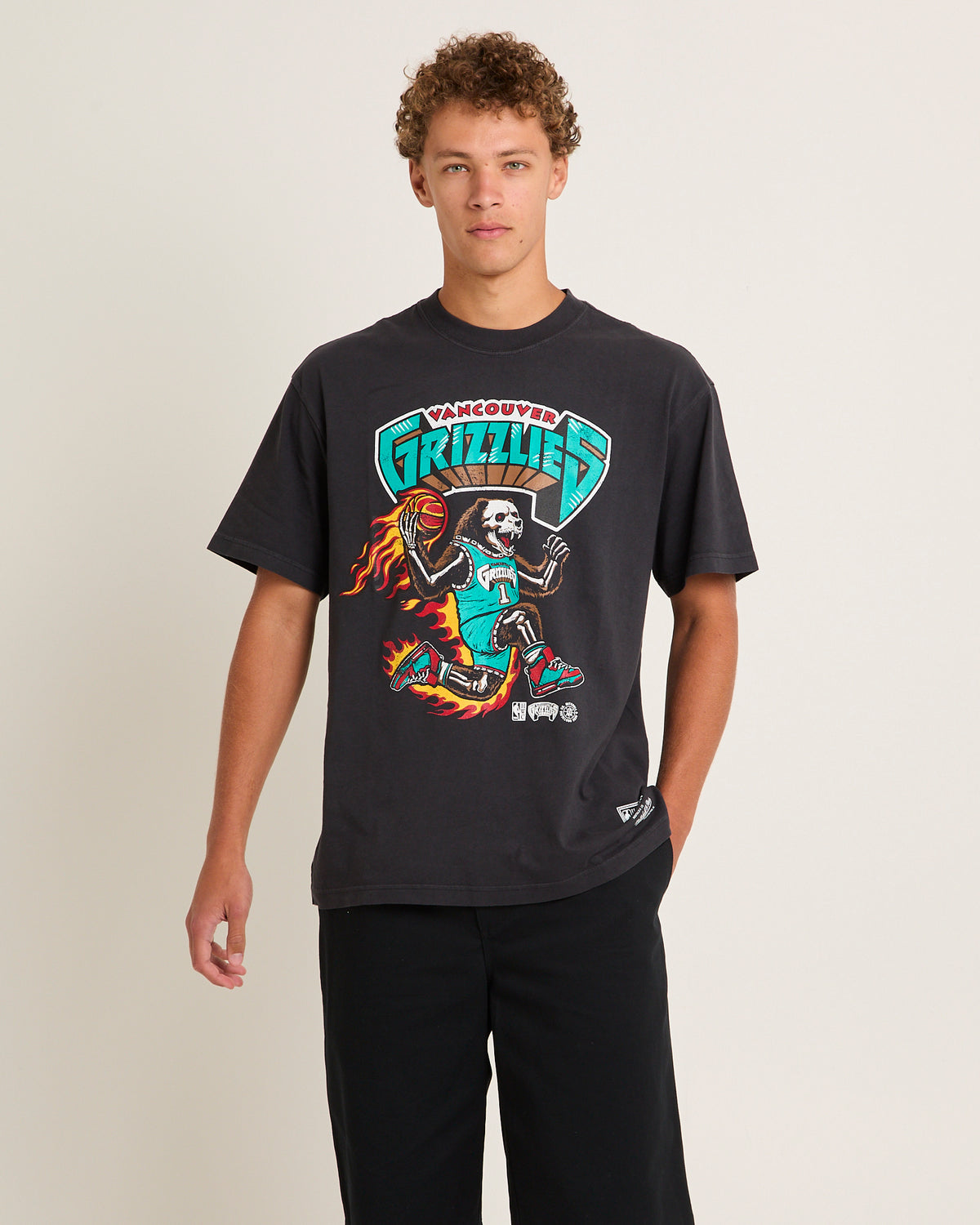 On Fire Vancouver Grizzlies T-Shirt OVERDYED BLACK