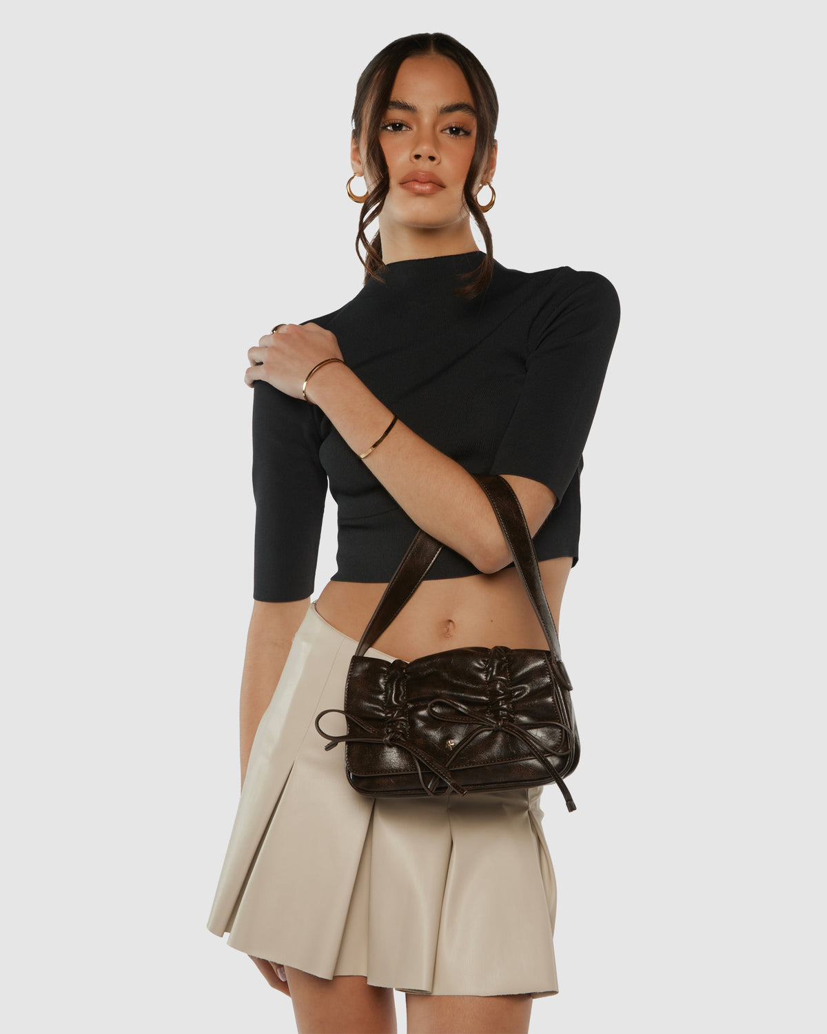 Klancy Bag CHOC DISTRESSED PU/GOLD