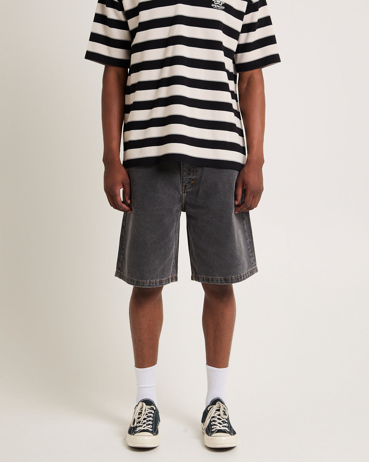 A5 Baggy Denim Shorts Dustin WASHED BLACK