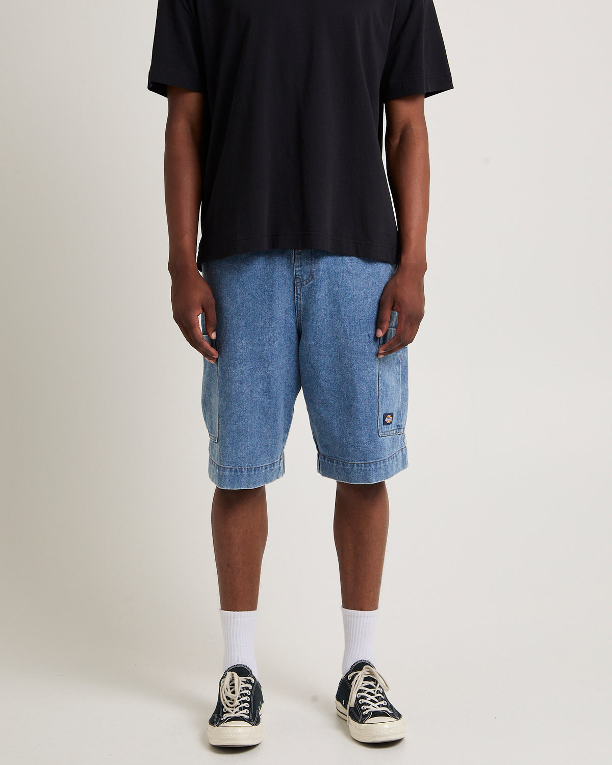 Dickies Cargo Chute Denim Shorts STONE WASHED INDIGO