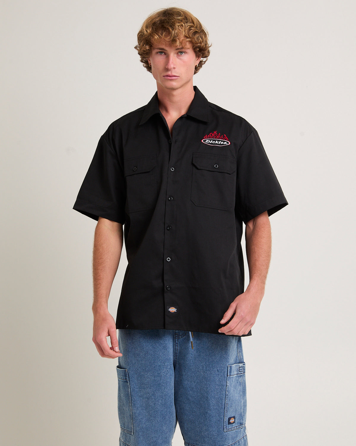 1574 Fire Boy Short Sleeve Shirt BLACK