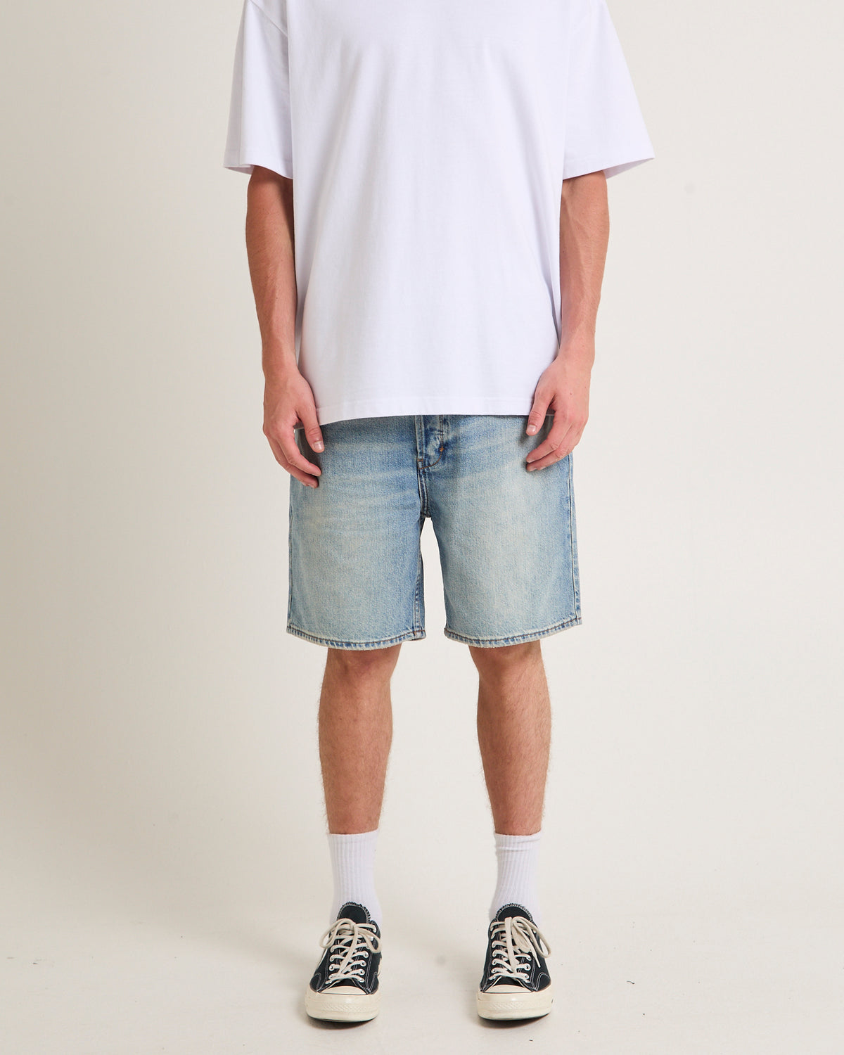 River Relaxed Denim Shorts LIGHT VINTAGE INDIGO