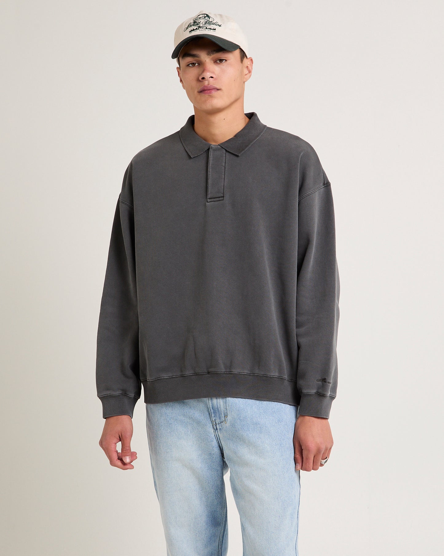 Script Fleece Polo Shirt