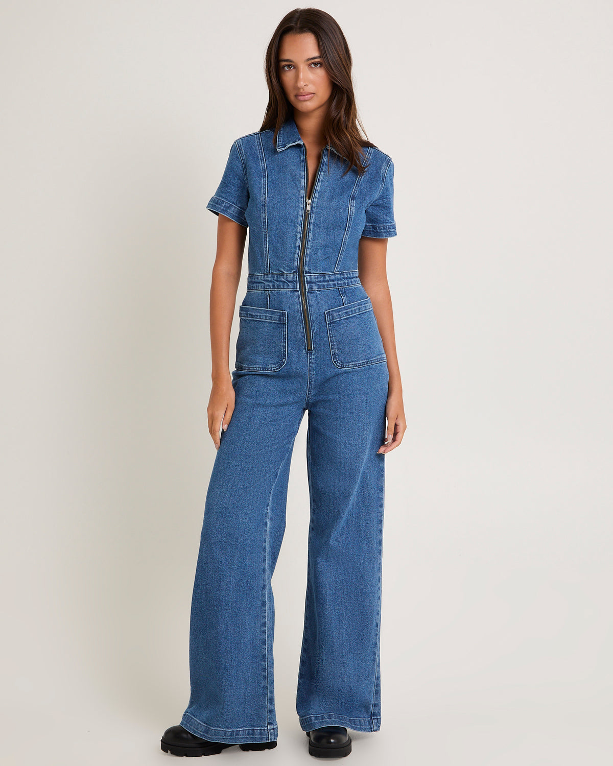 Nikki Denim Maxi Boiler Suit BLUE DUSK