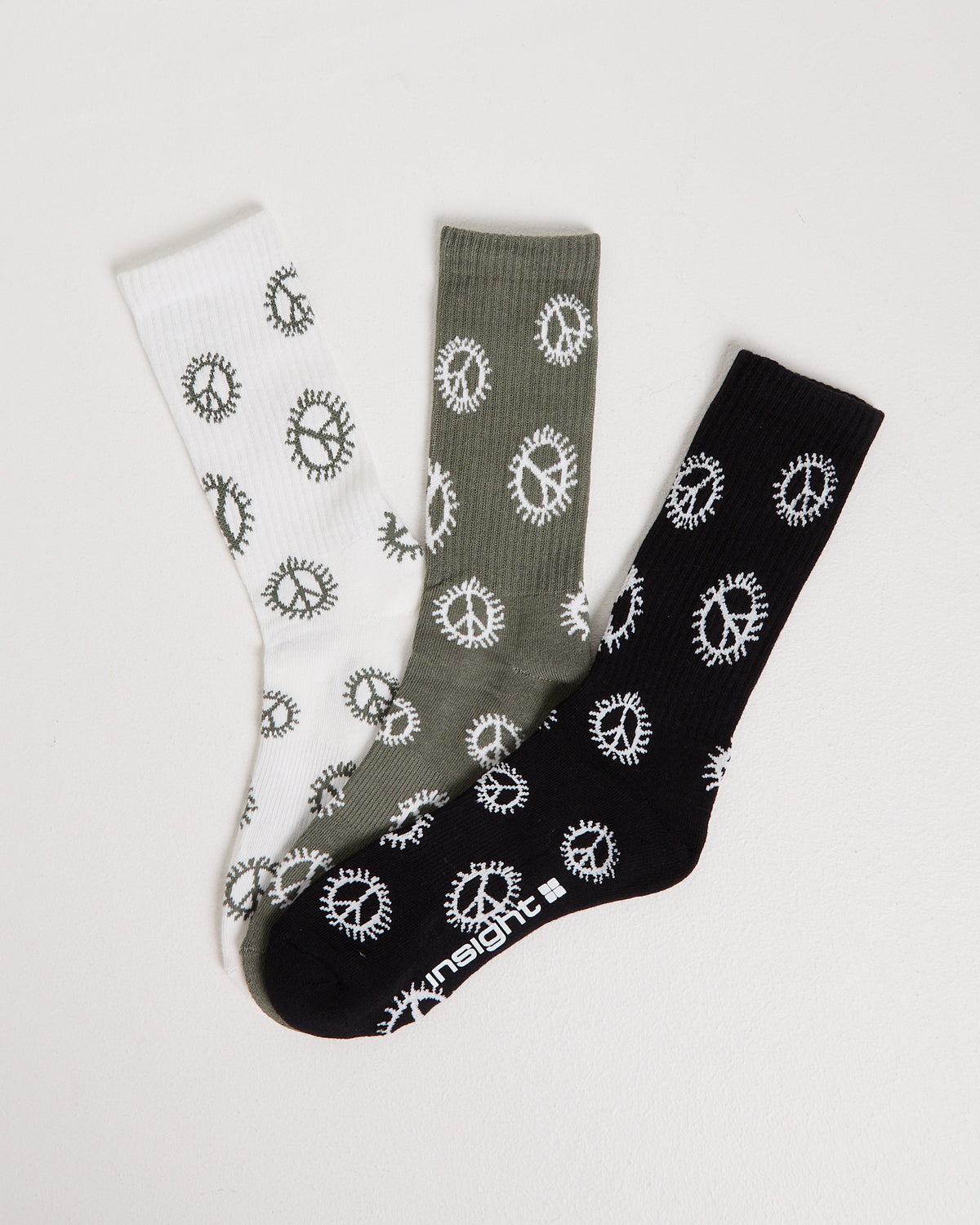 Distort Socks 3 Pack ECRU/GREEN