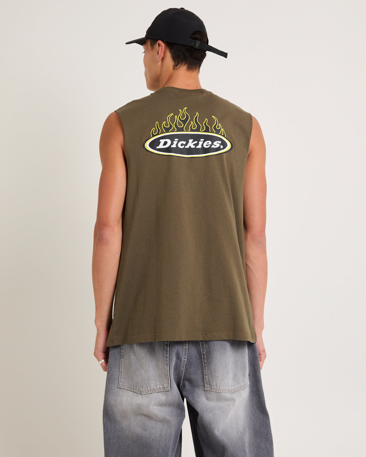Fire Boy Muscle Tank Top RINSED MOSS