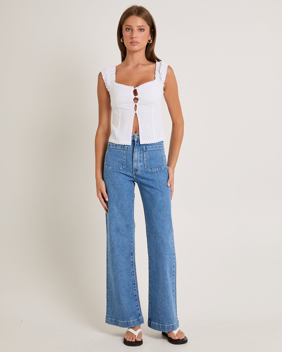Sailor Denim Jeans Long Lily MID BLUE