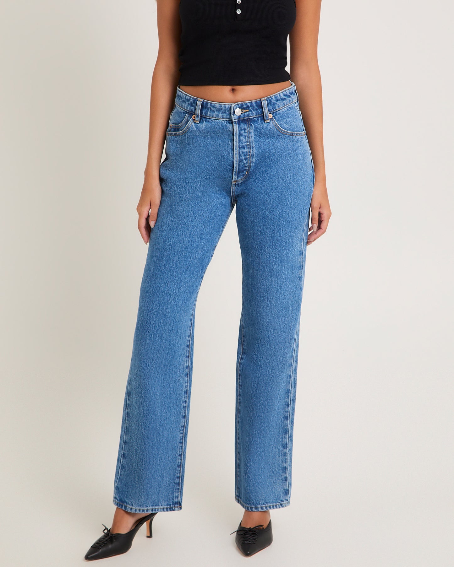 90s Relaxed Denim Jeans River Blue