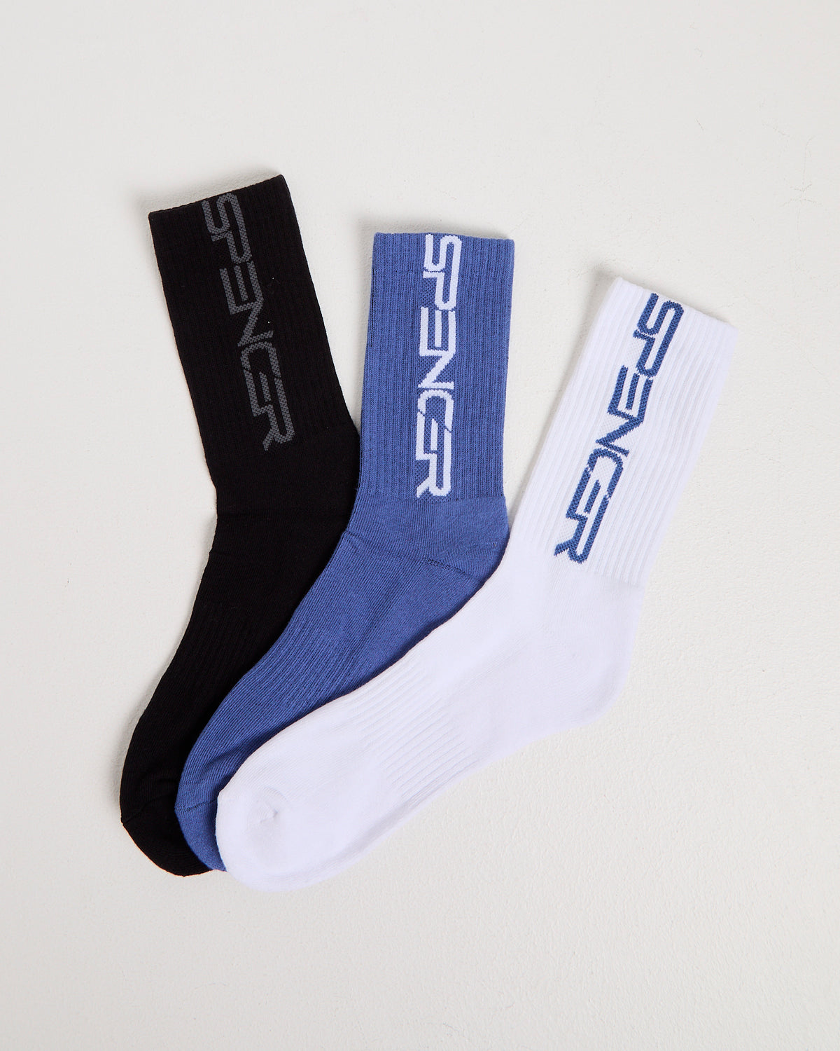 Glitch Y2K 3 Pack Socks BLUE