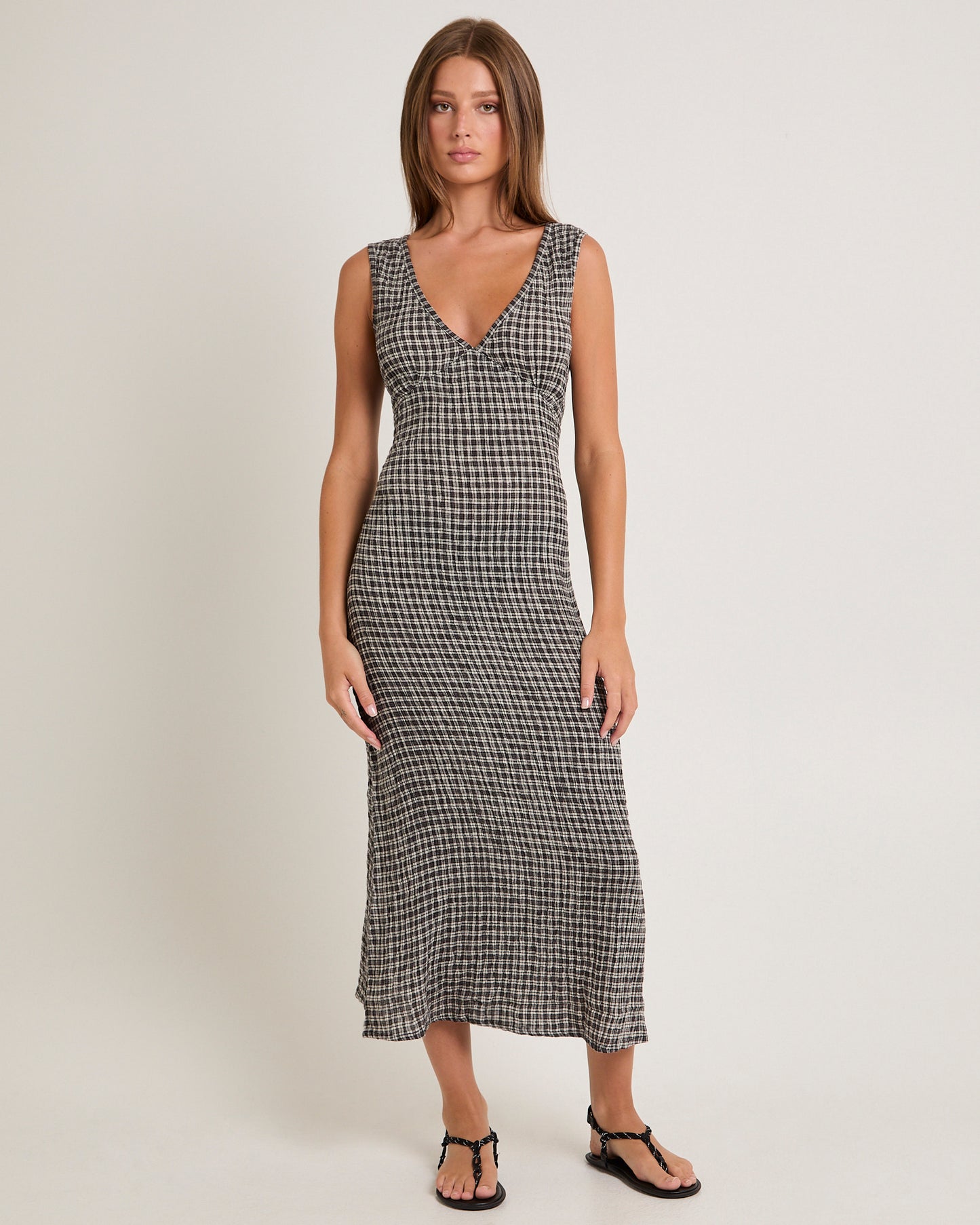 Asta Seersucker Maxi Dress