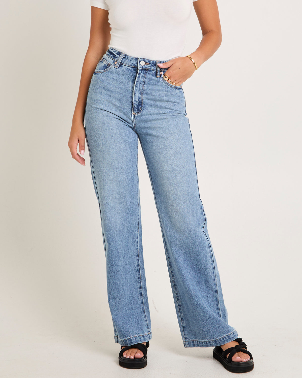 94 High & Wide Jeans Liv LIGHT VINTAGE BLUE