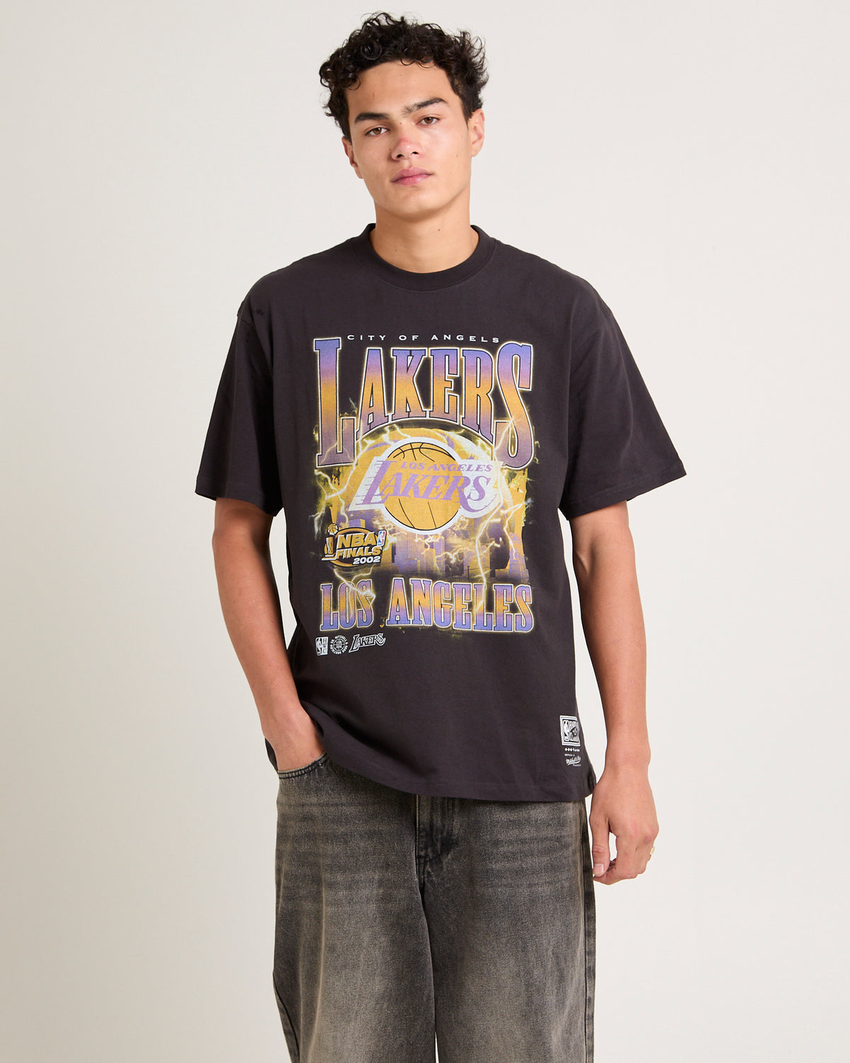 Los Angeles Lakers City Strike T-Shirt FADED BLACK