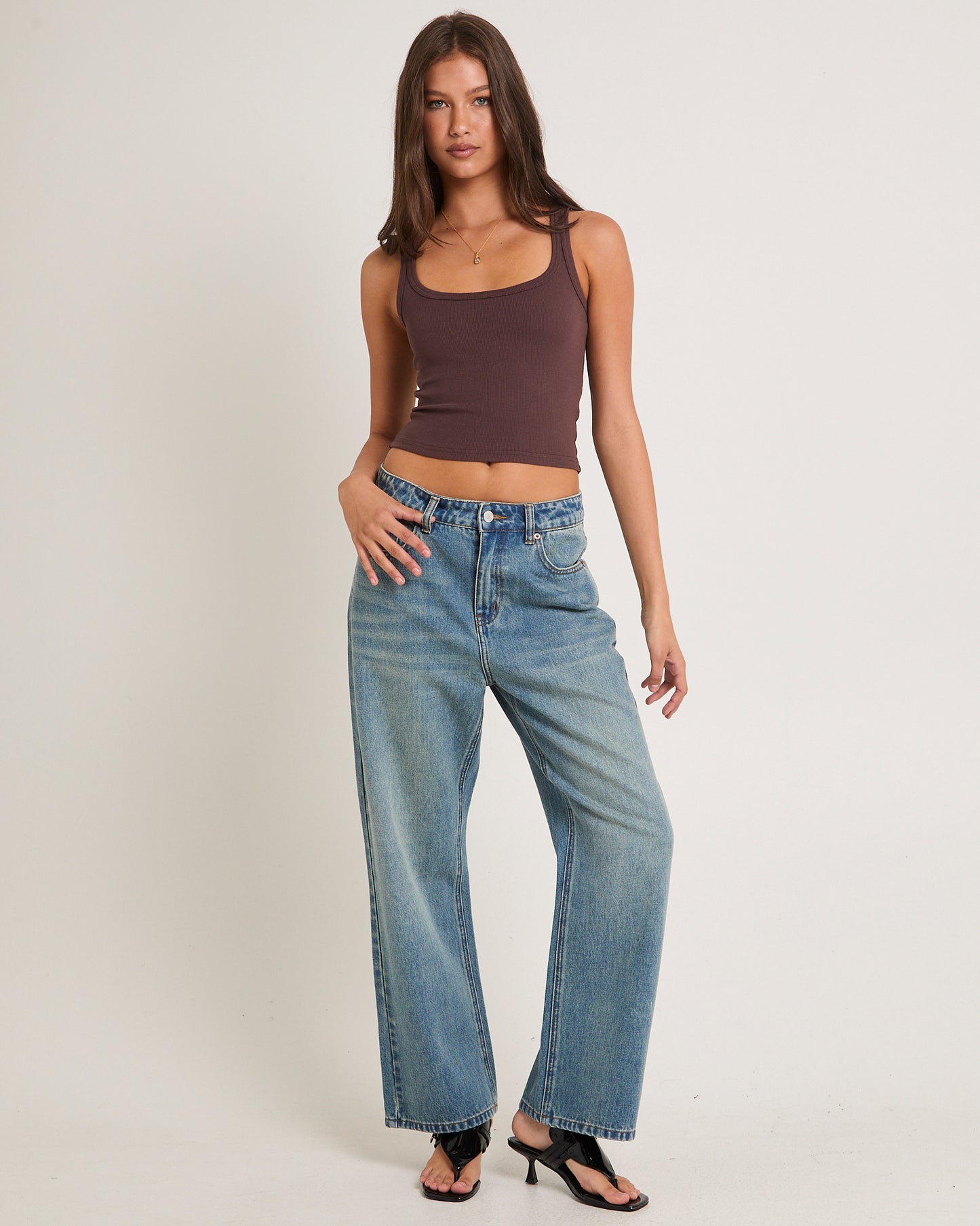 Alexa Mid Rise Denim Jeans Petite Relaxed