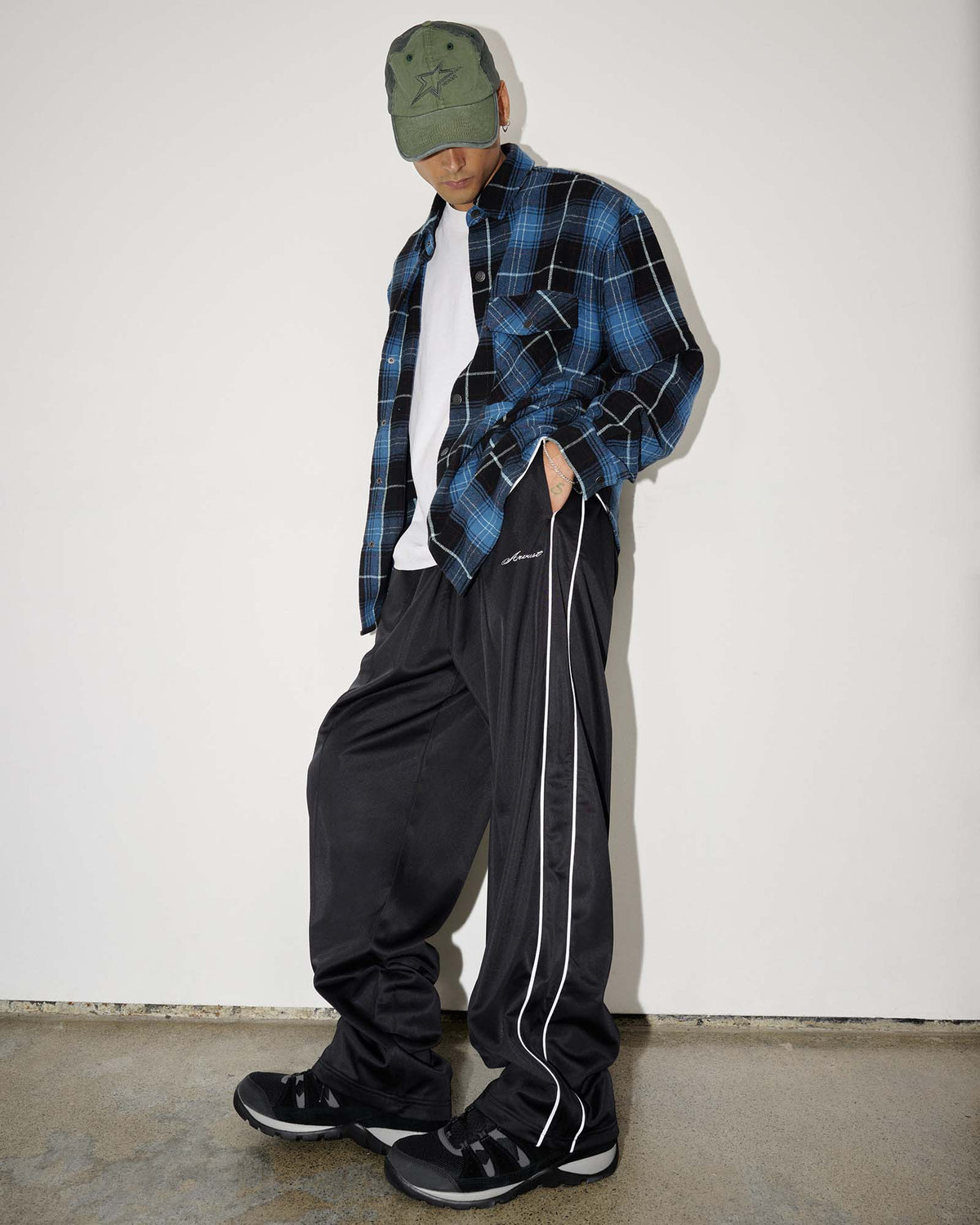 Script Tricot Track Pants BLACK