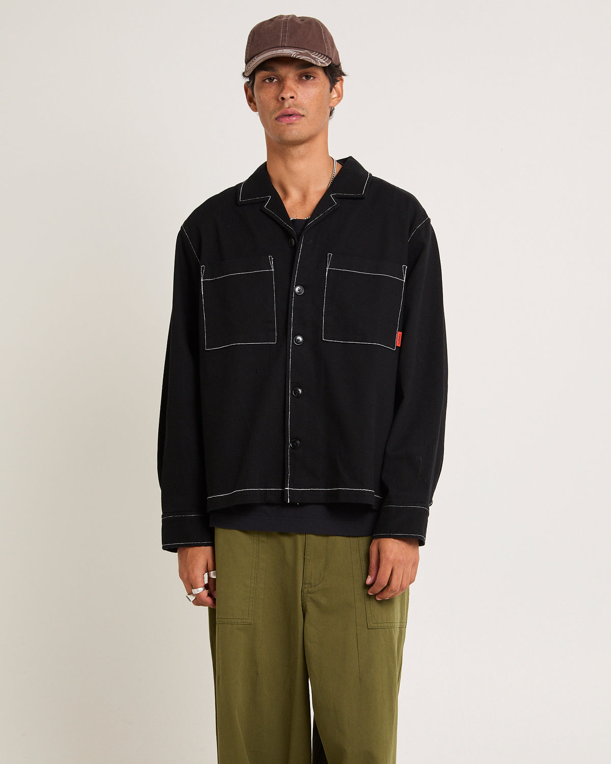 Pleasure Overshirt BLACK