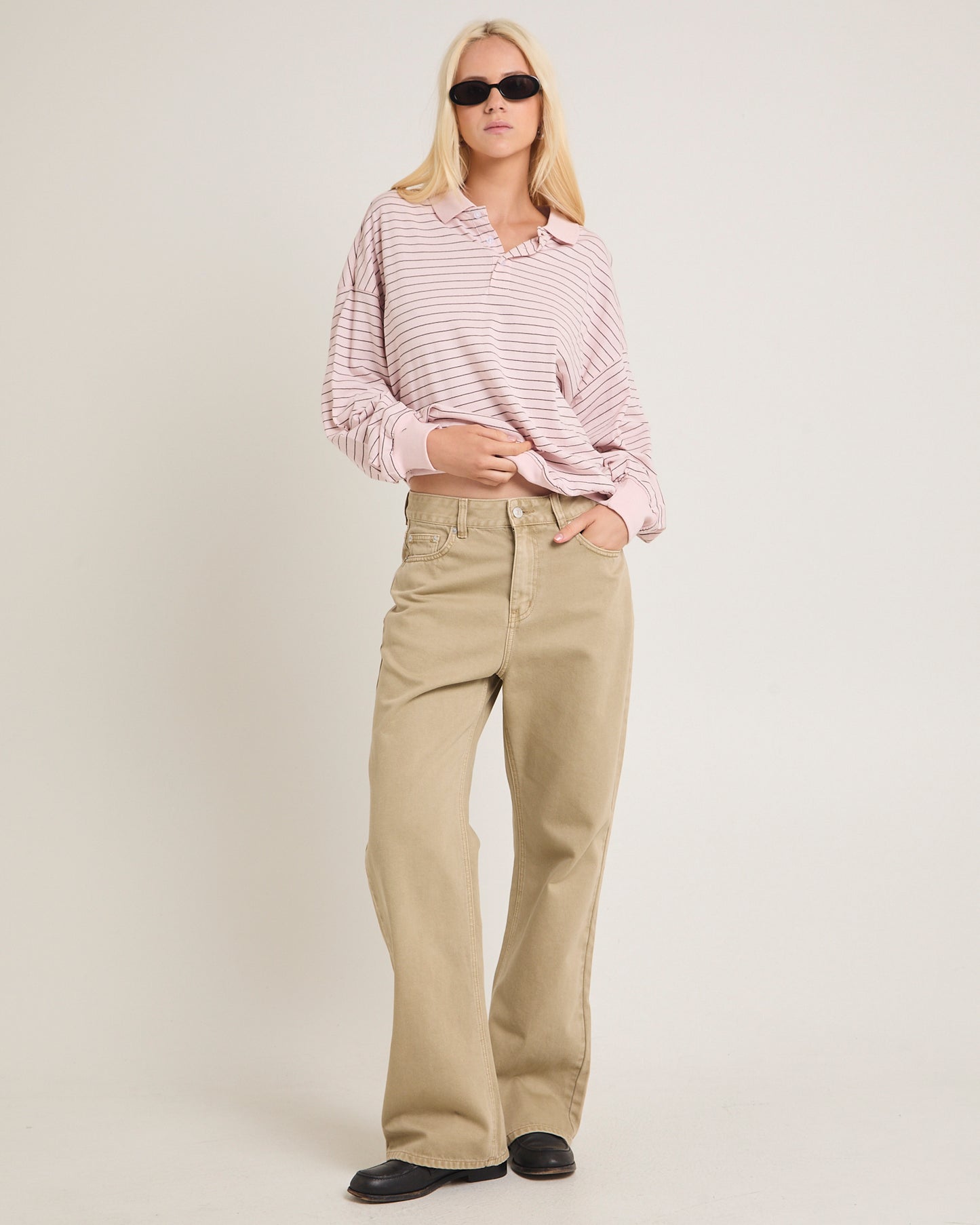 Jase Stripe Long Sleeve Polo Shirt