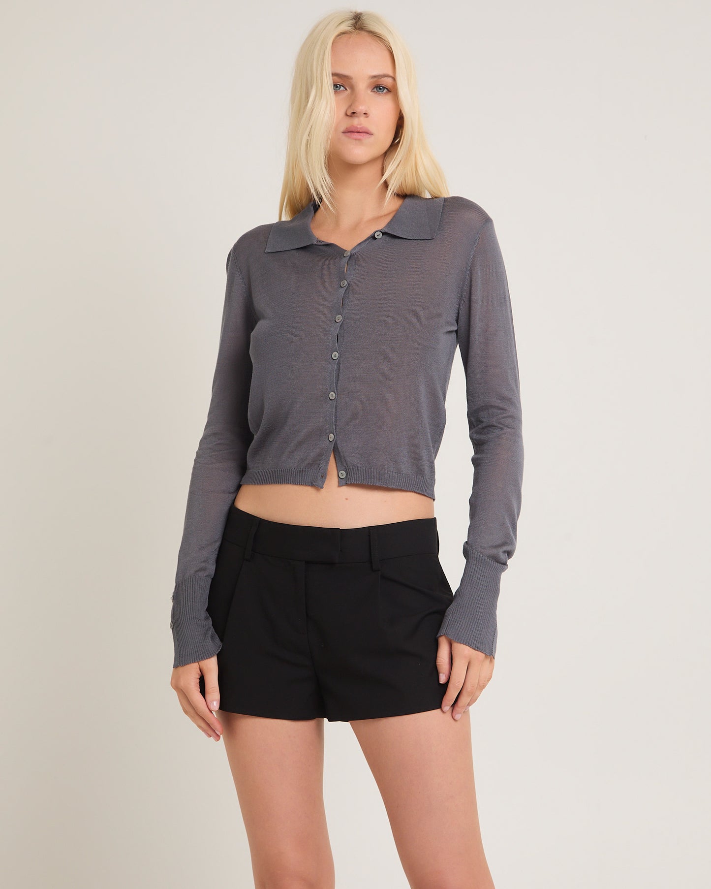 Evelyn Button Front Knit Top