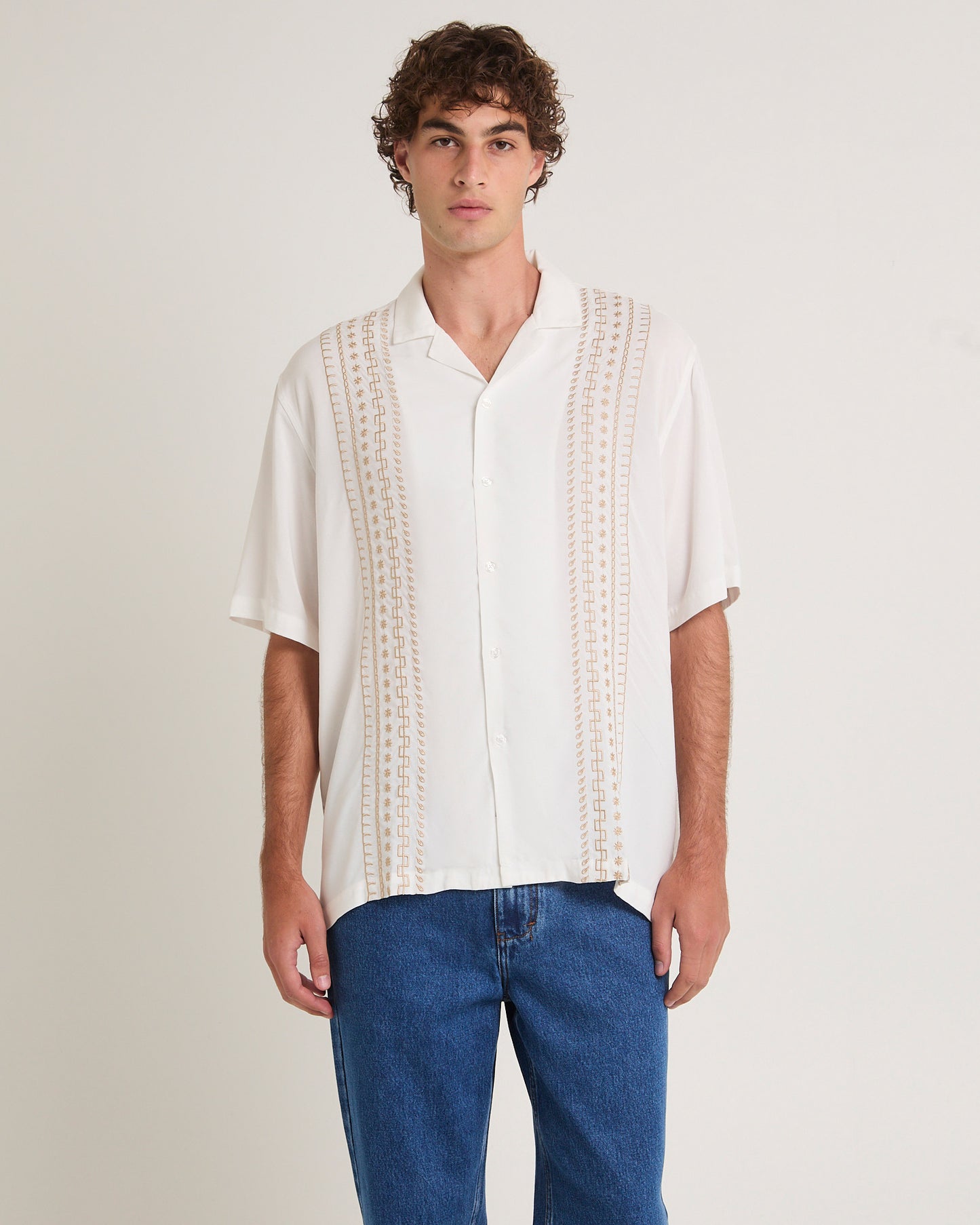 Capri Embroidered Short Sleeve Resort Shirt