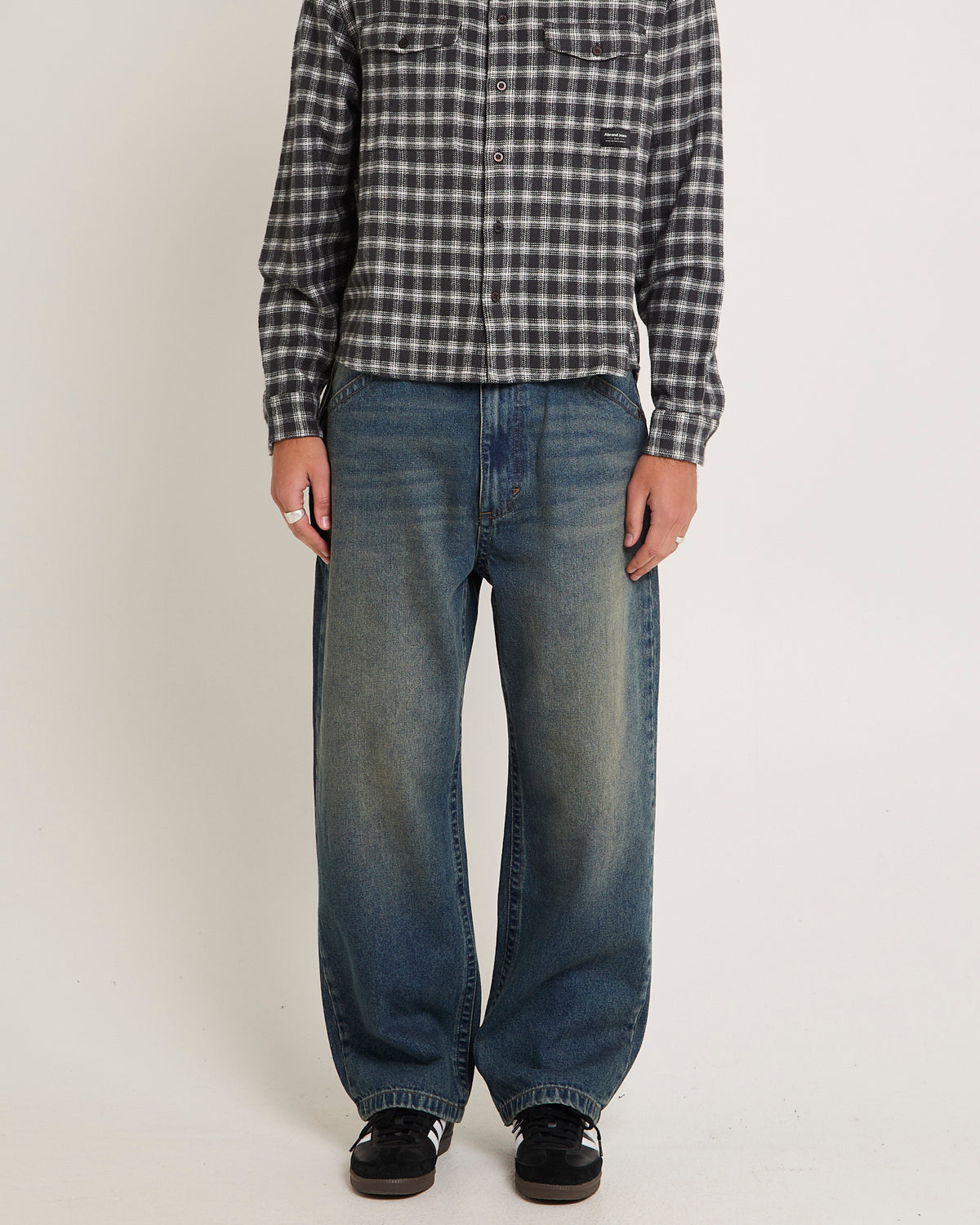 Rip Curl A6 Big Baggy Denim Jeans Zane Board DARK VINTAGE INDIGO