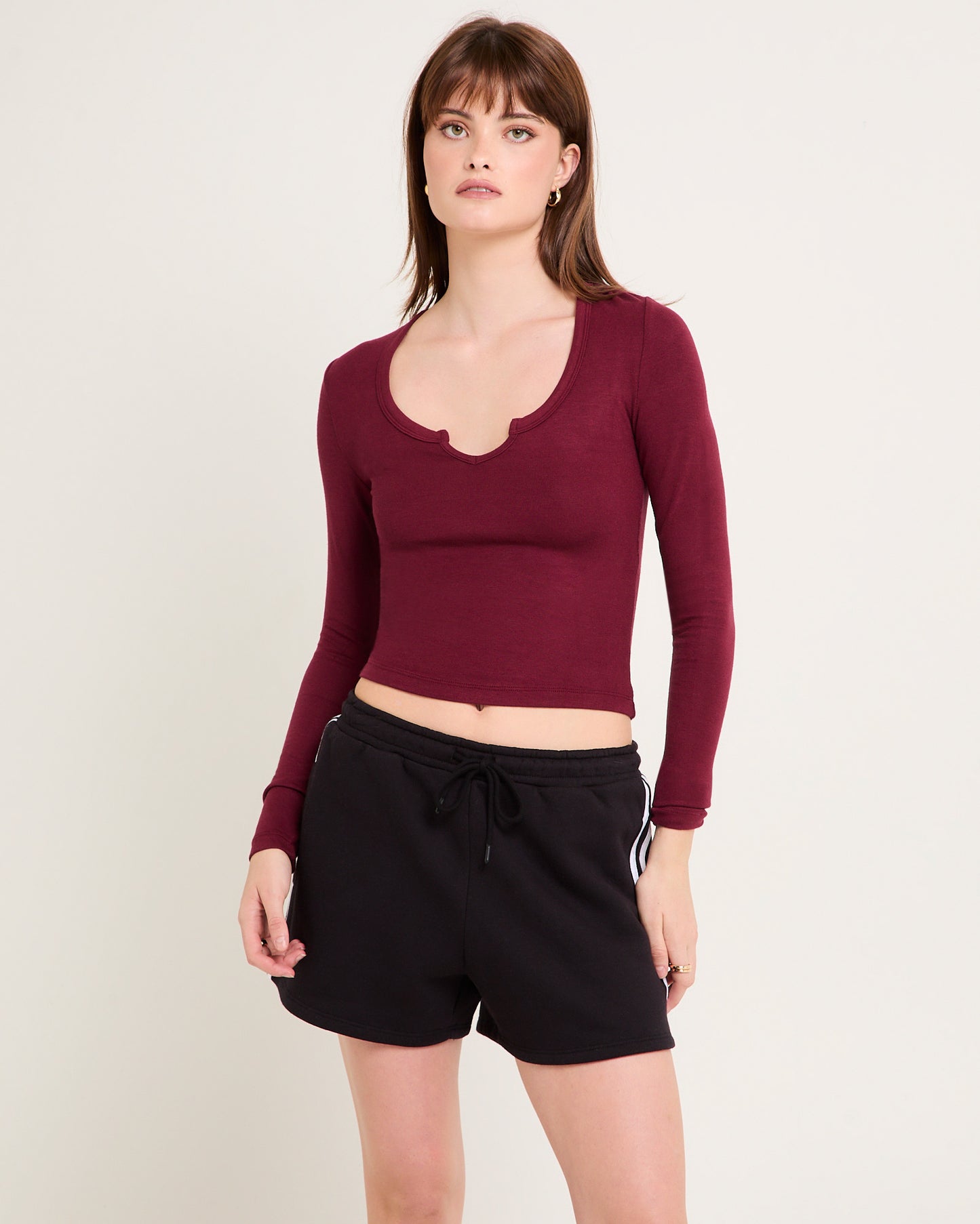 Slinky Scoop Neck Long Sleeve