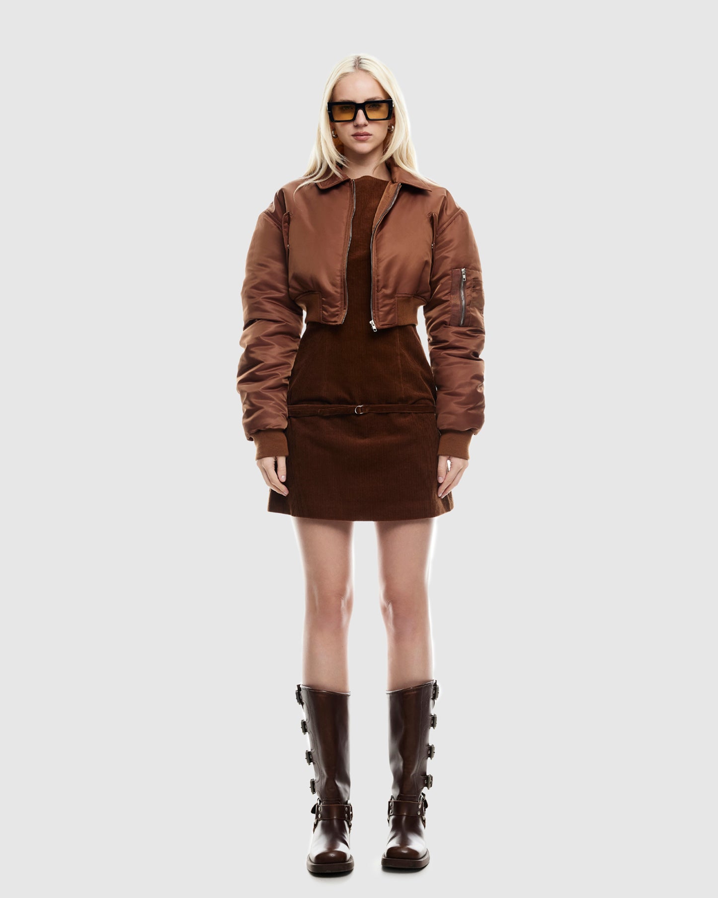 Essential Cropped Bomber Jacket