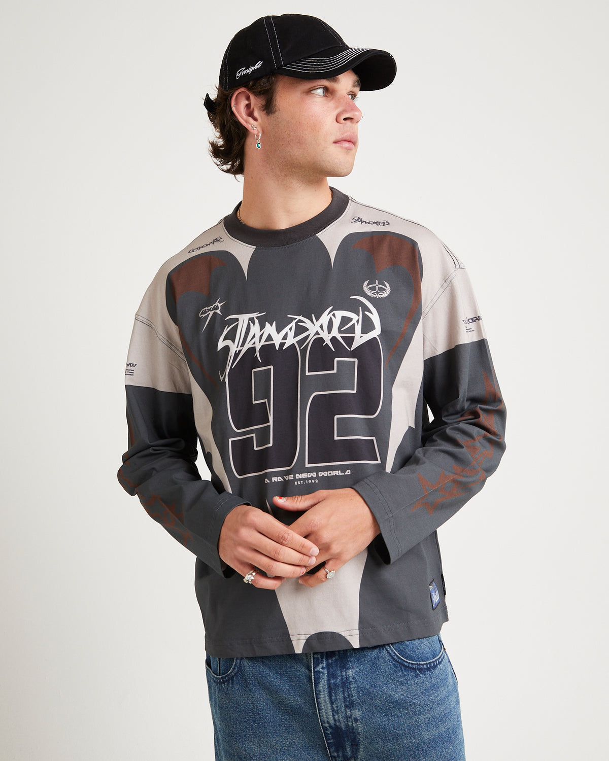 Rottweiler Moto Long Sleeve Jersey BLACK