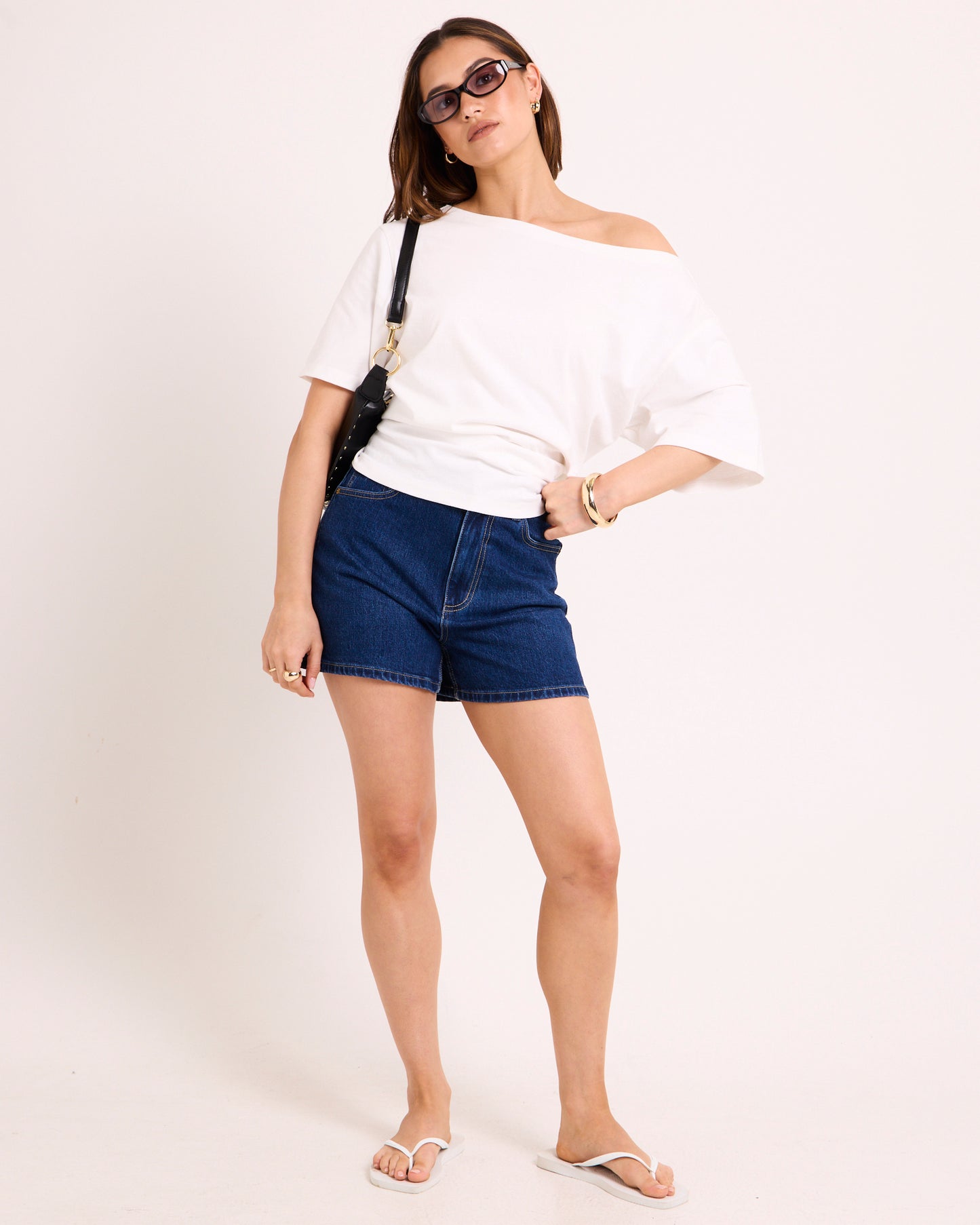 High Relaxed Denim Shorts
