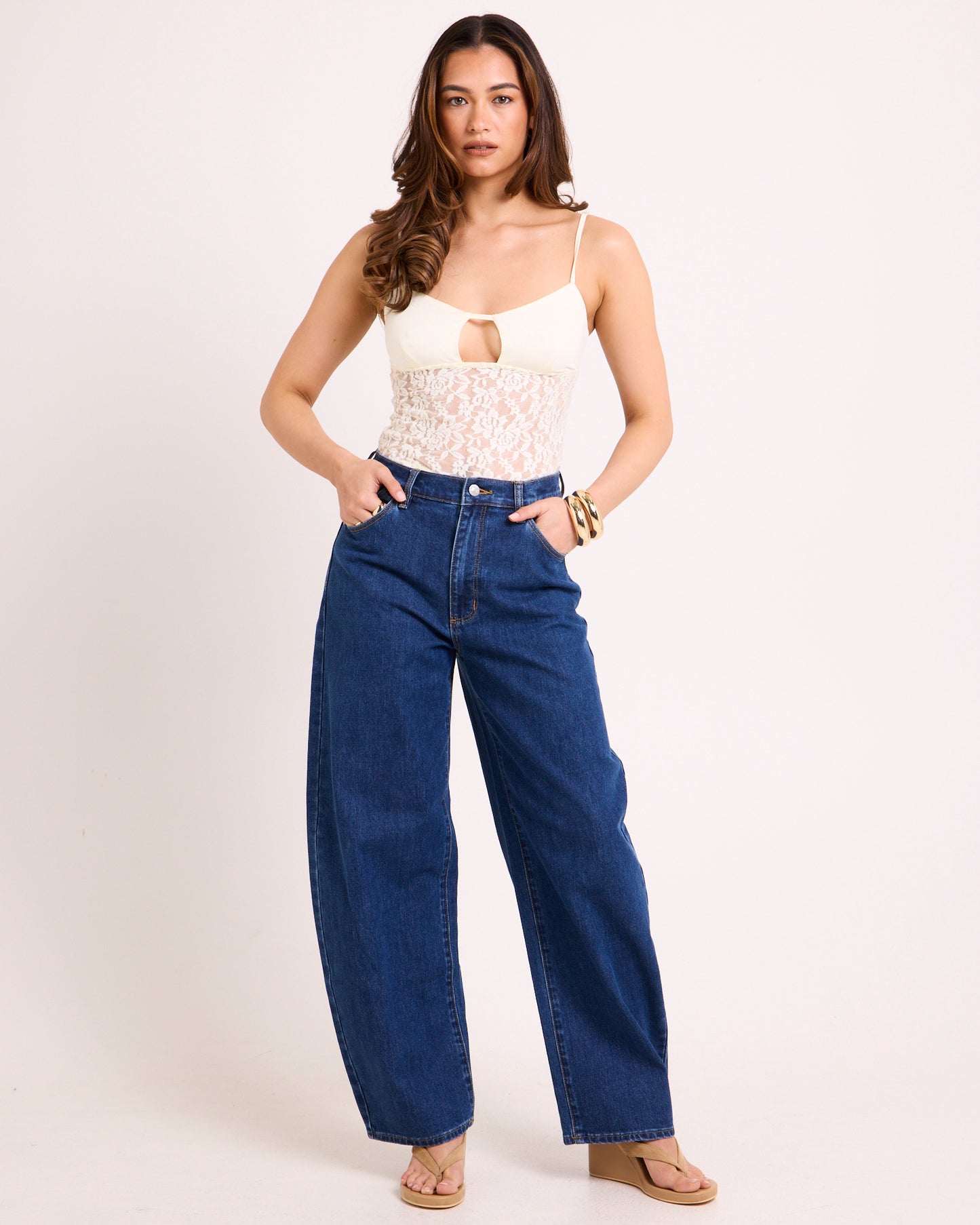 Gigi Barrel Denim Jeans Forever Blue