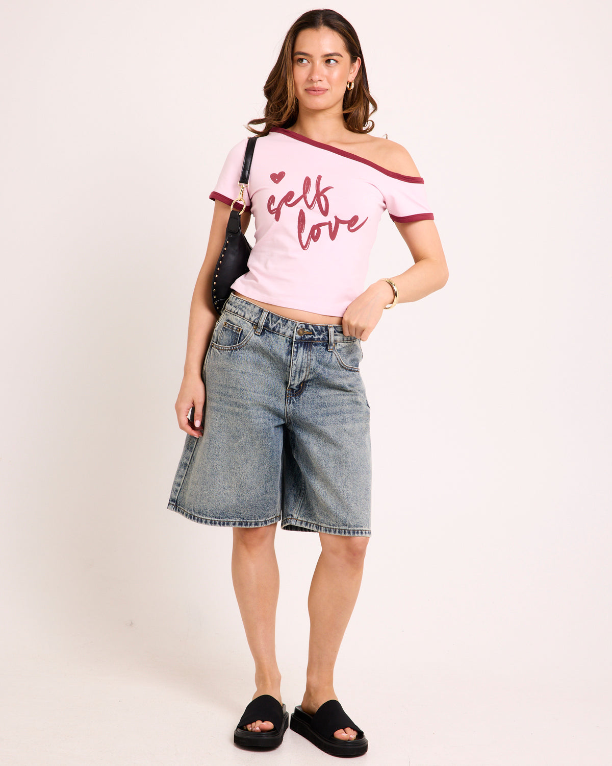 Self Love Slashed T-Shirt PINK