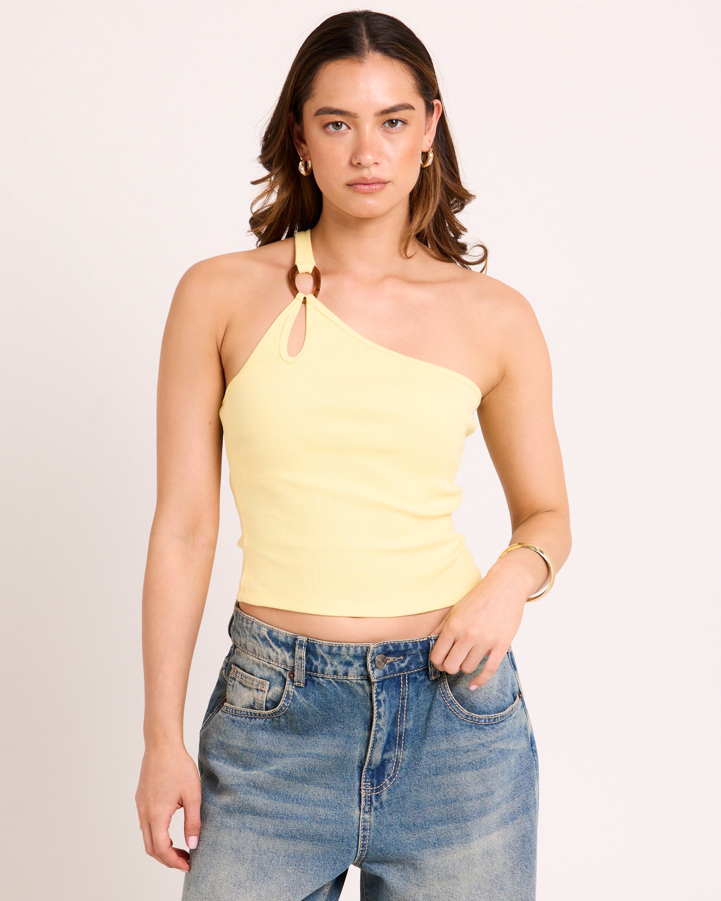 Kenzie One Shoulder Rib Tank