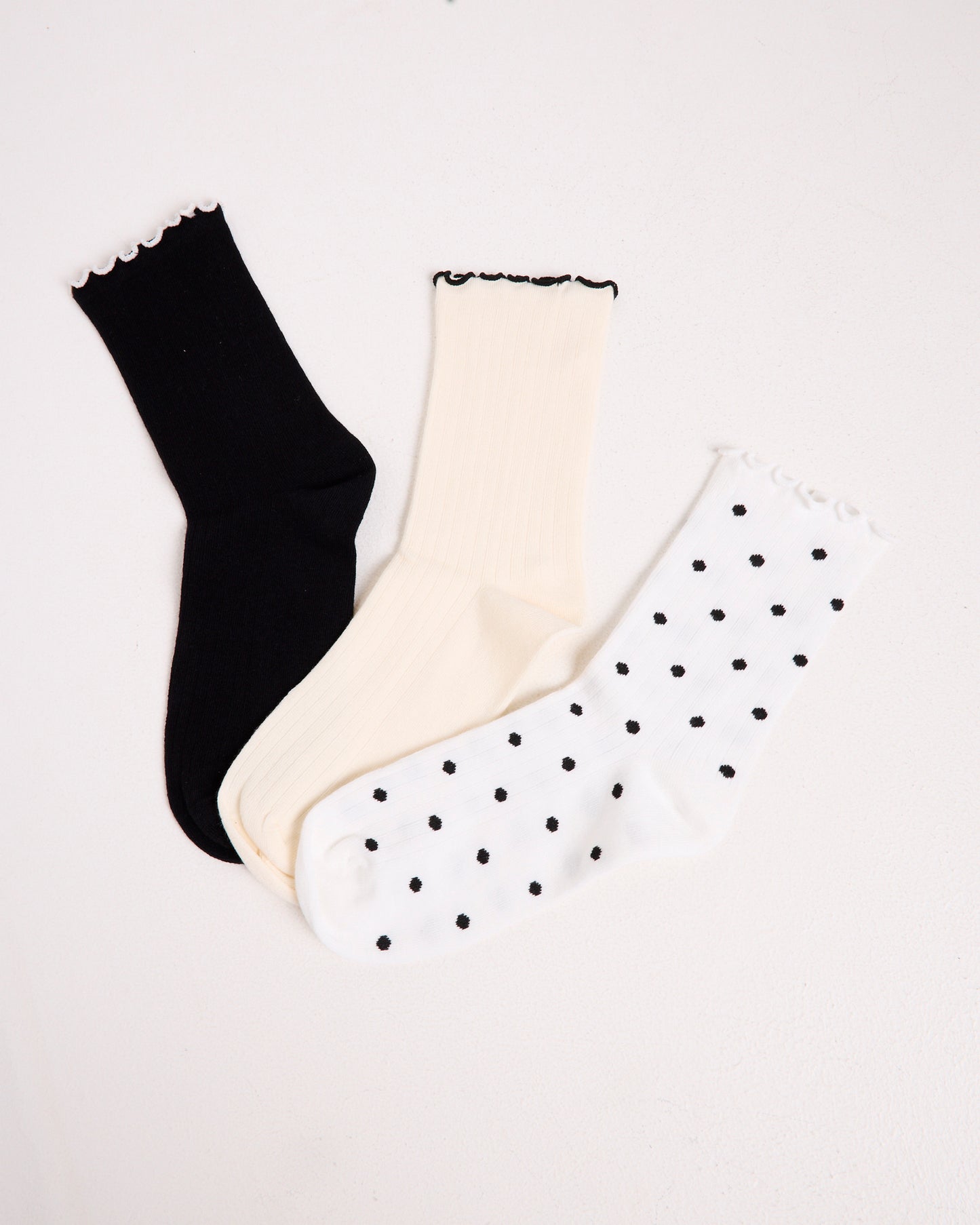 Frill Ribbed Socks 3 Pack