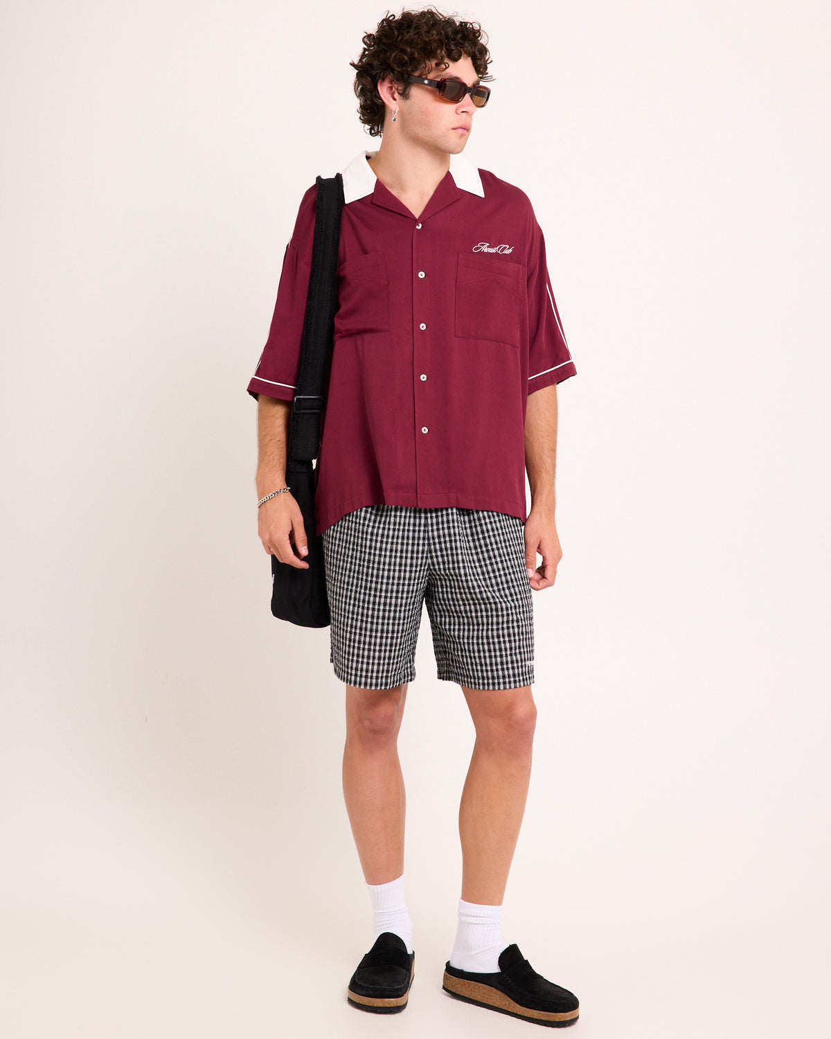 Webber Short Sleeve Bowling Shirt MAROON