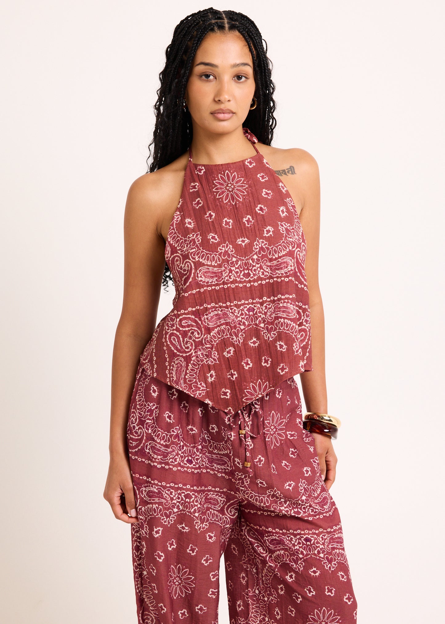 Gina Tie Up Scarf Top