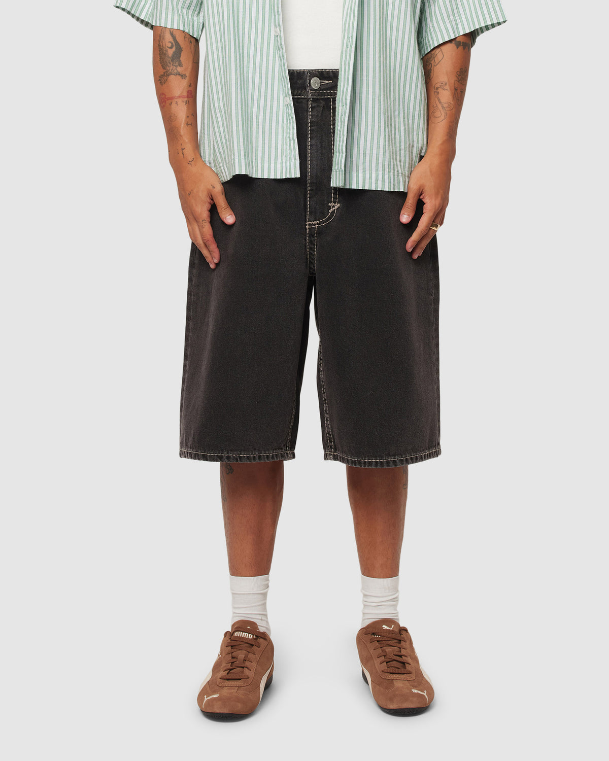 A6 Big Stitch Denim Shorts Frank FRANK