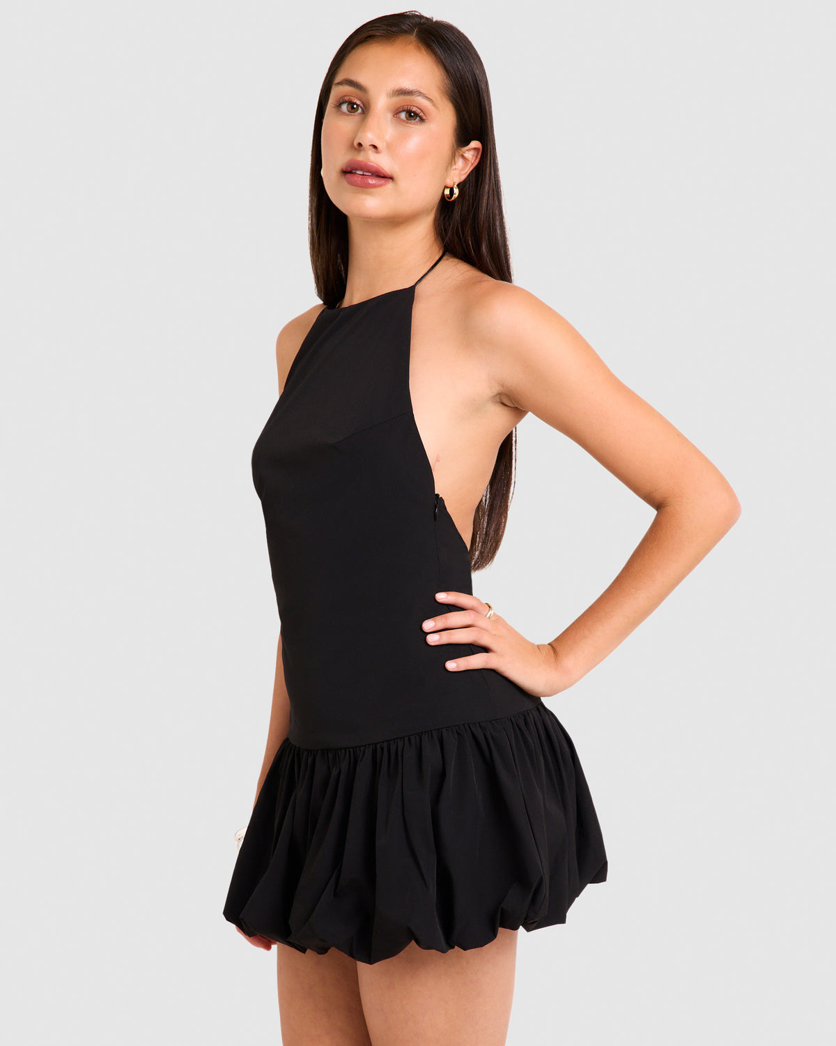 Becks Bubble Mini Dress BLACK