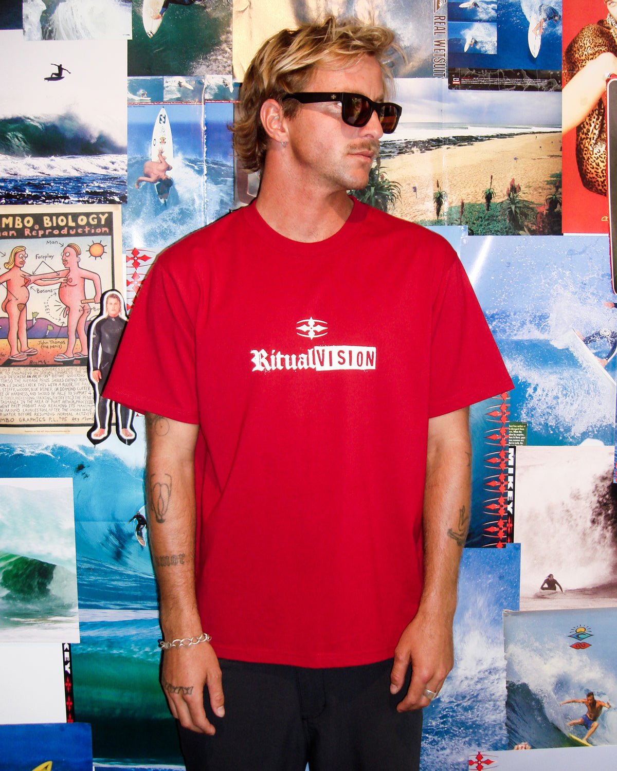 Stacked Short Sleeve T-Shirt RED